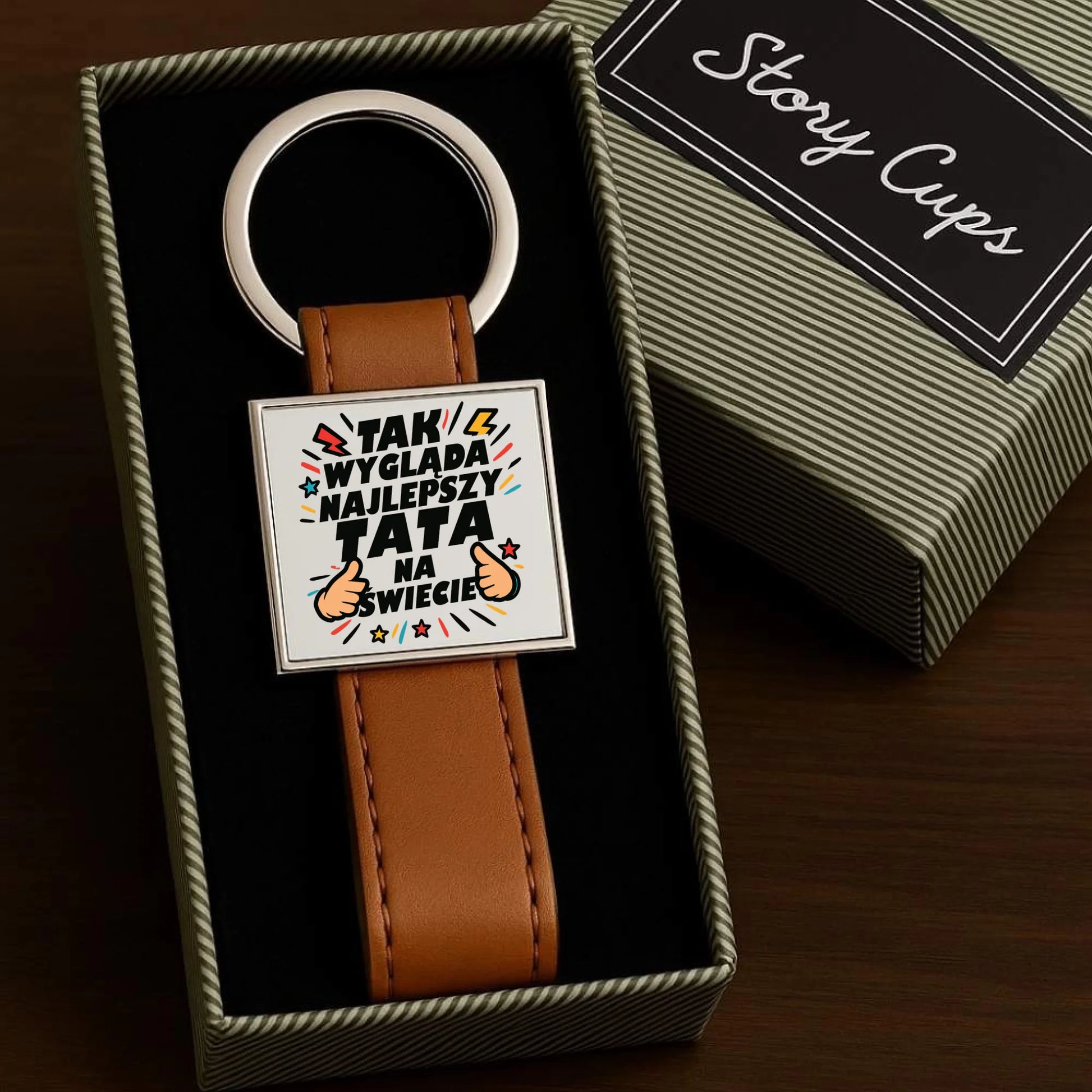 Personalizowany brelok z nadrukiem dla taty prezent na Dzień Ojca Święta Urodziny
