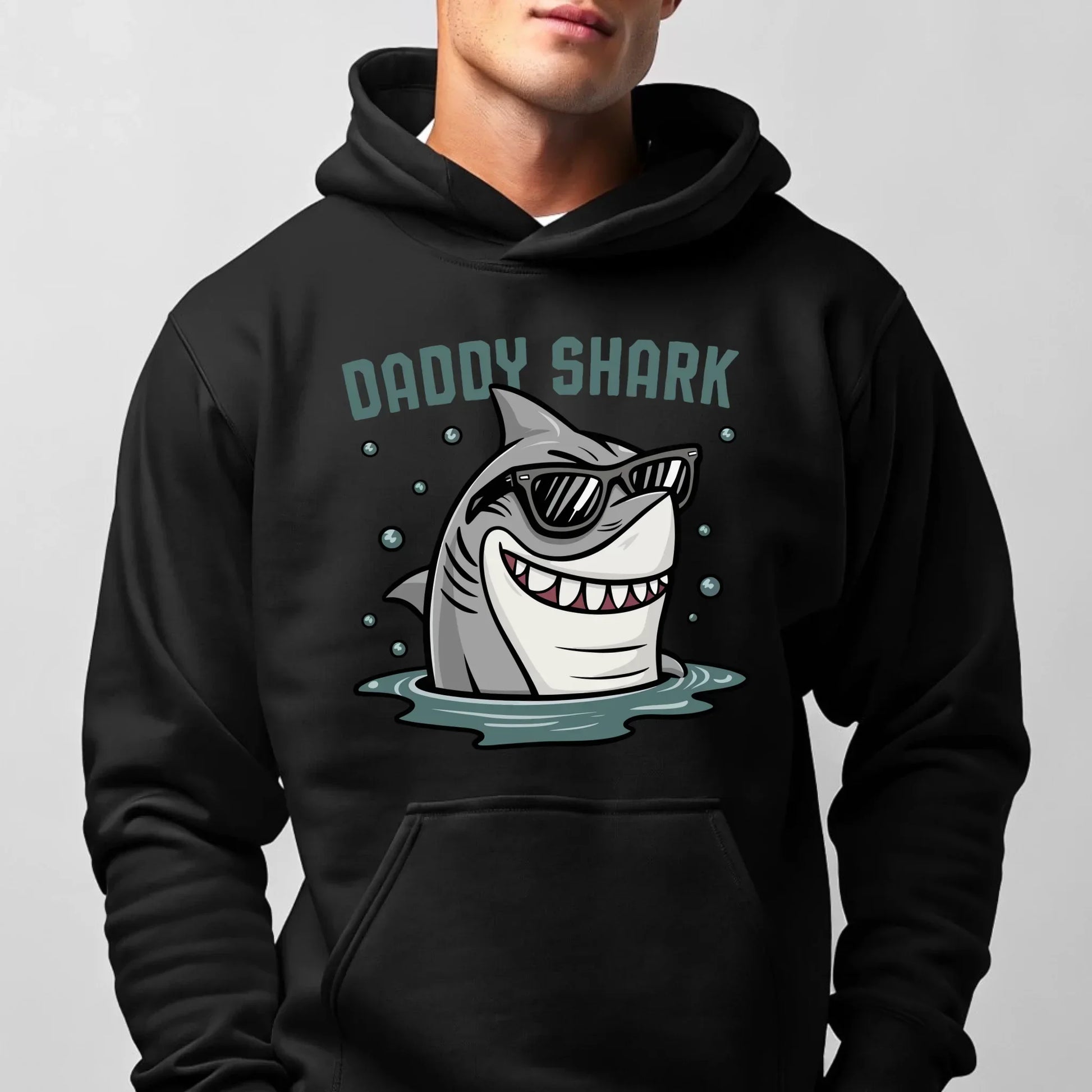 Daddy shark | Bluza męska z kapturem dla taty DT15 - StoryCups.pl