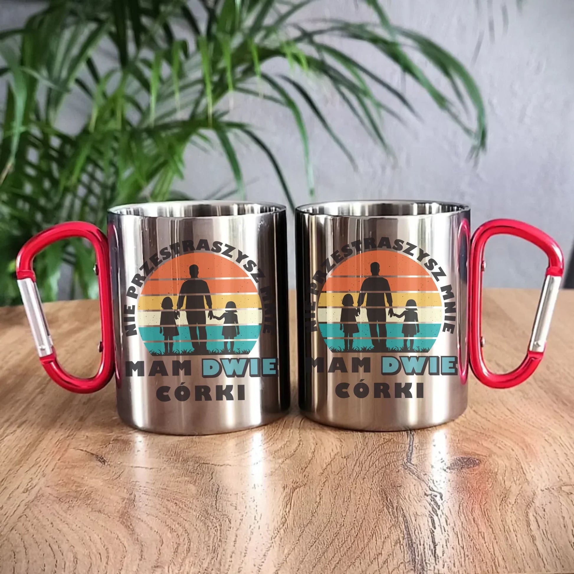 Nie przestraszysz mnie mam dwie córki | Metalowy kubek dla taty DT02 - StoryCups.pl