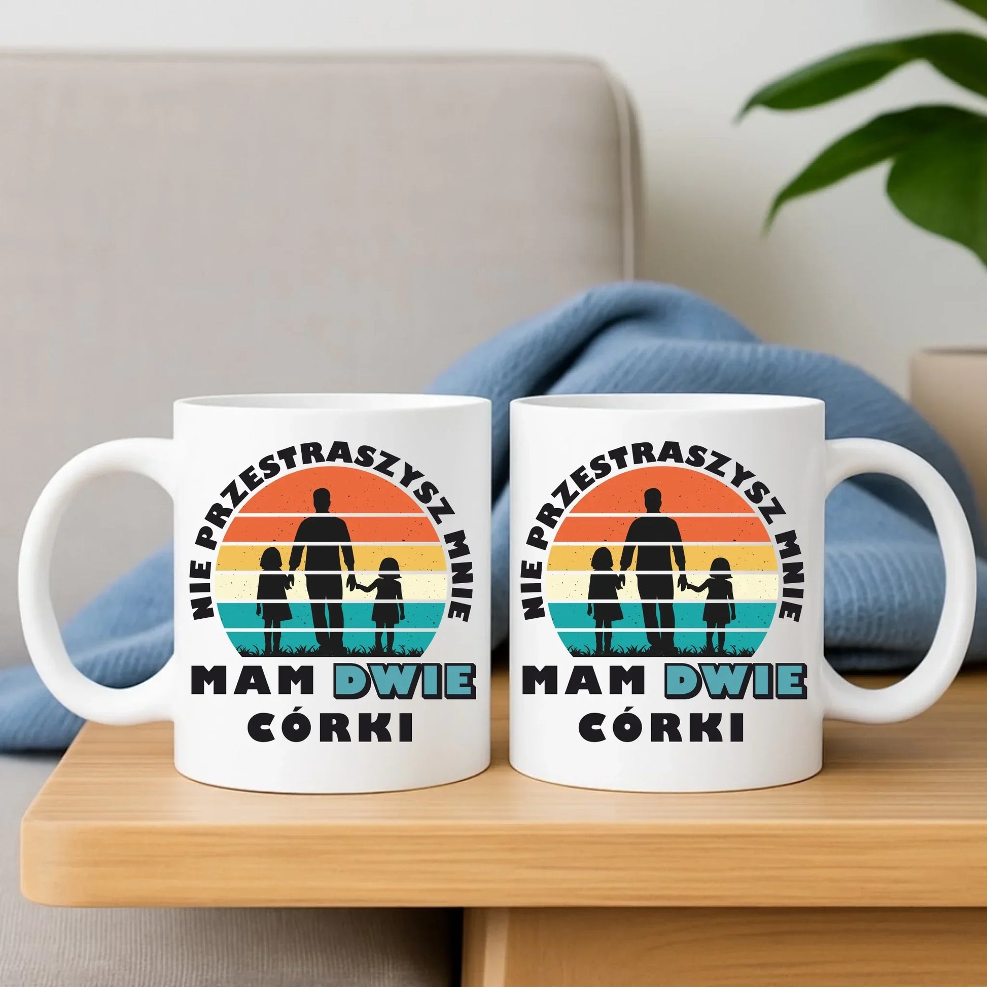 Nie przestraszysz mnie mam dwie córki | Zestaw poduszka i kubek dla taty DT02 - StoryCups.pl