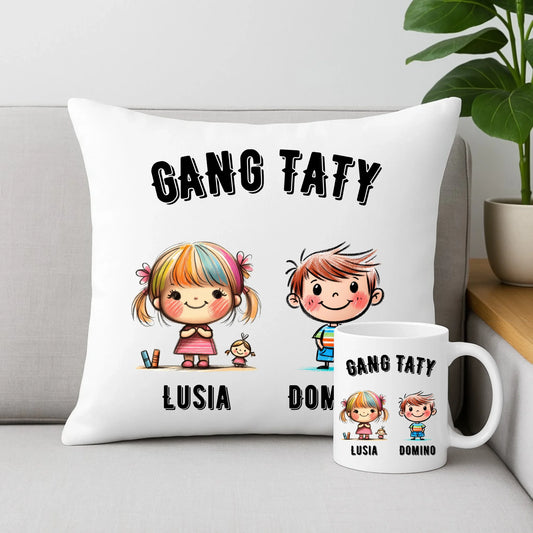 Zestaw prezentowy dla taty poduszka i kubek z nadrukiem Dzień Ojca