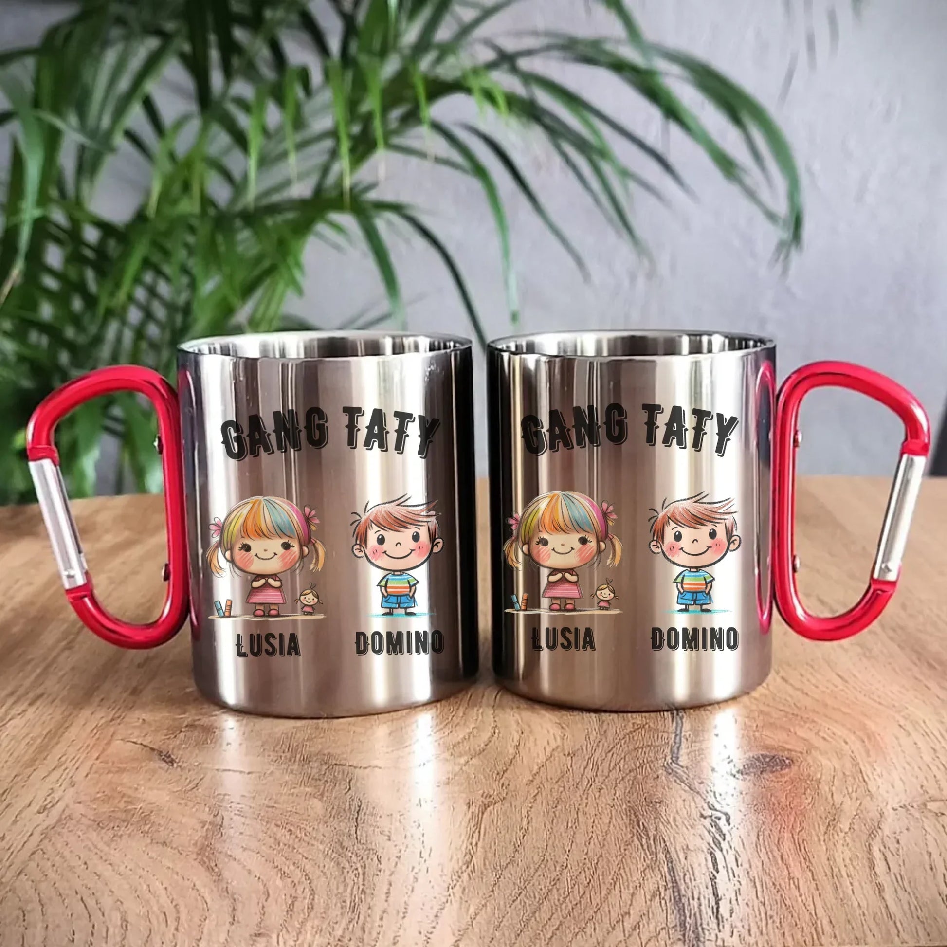 Gang taty | Metalowy kubek dla taty z imionami dzieci DT09 - StoryCups.pl