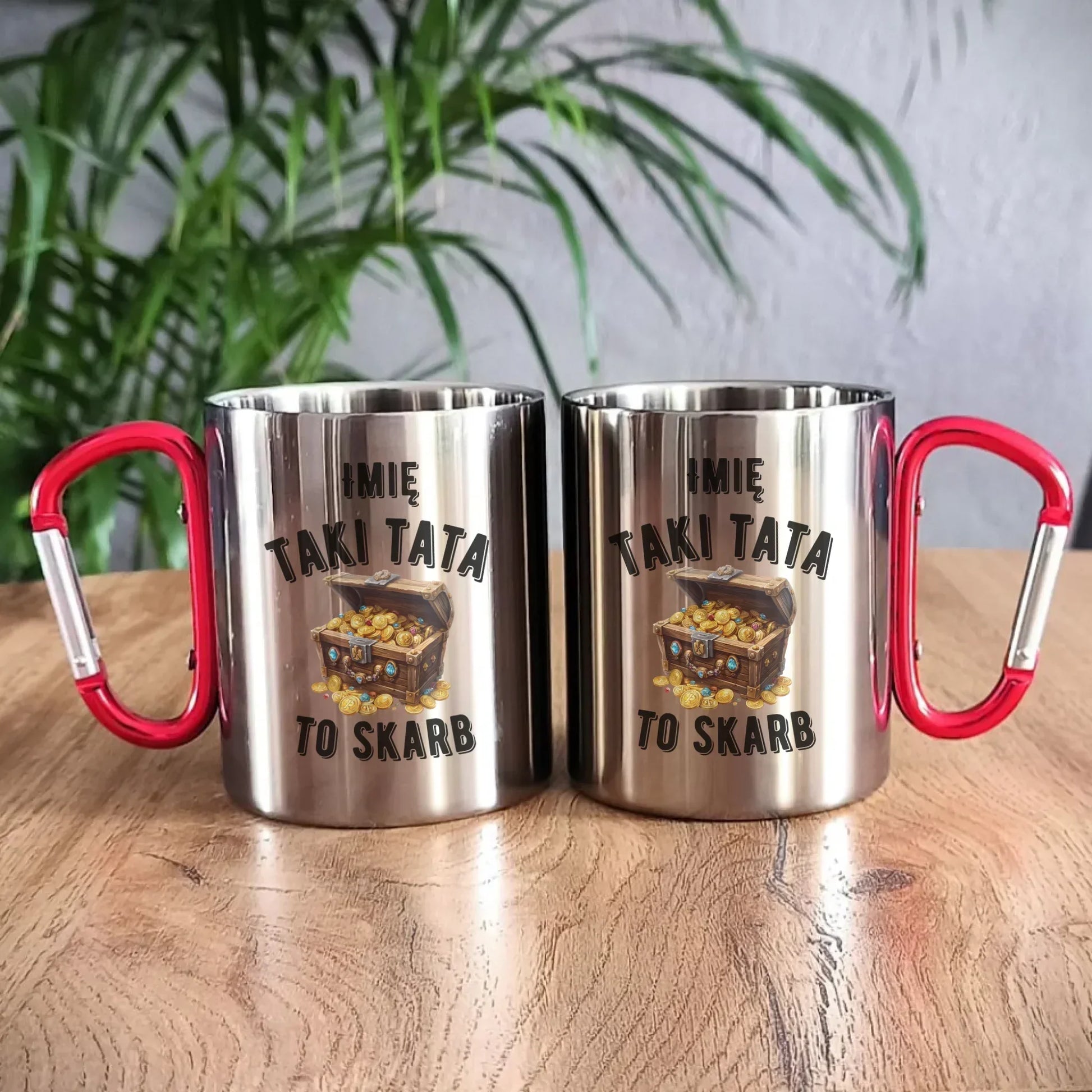 Taki tata to skarb | Metalowy kubek z imieniem taty DT10 - StoryCups.pl