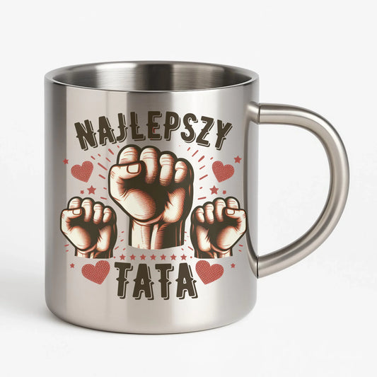 Metalowy kubek dla taty na prezent Dzień Ojca Urodziny Święta