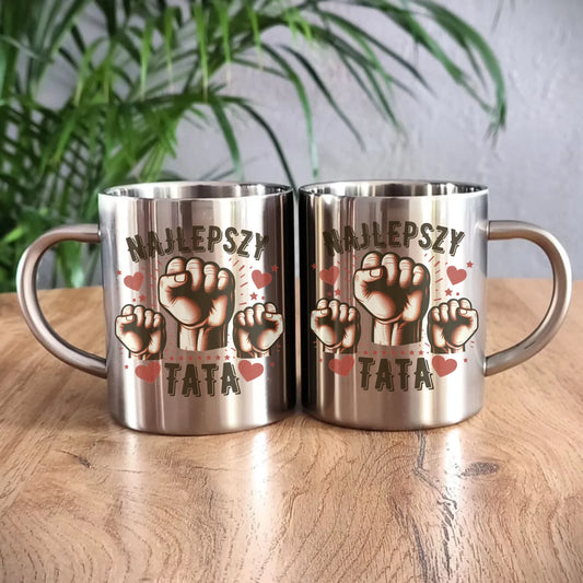 Metalowy kubek dla taty, prezent na Dzień Ojca, prezent dla taty