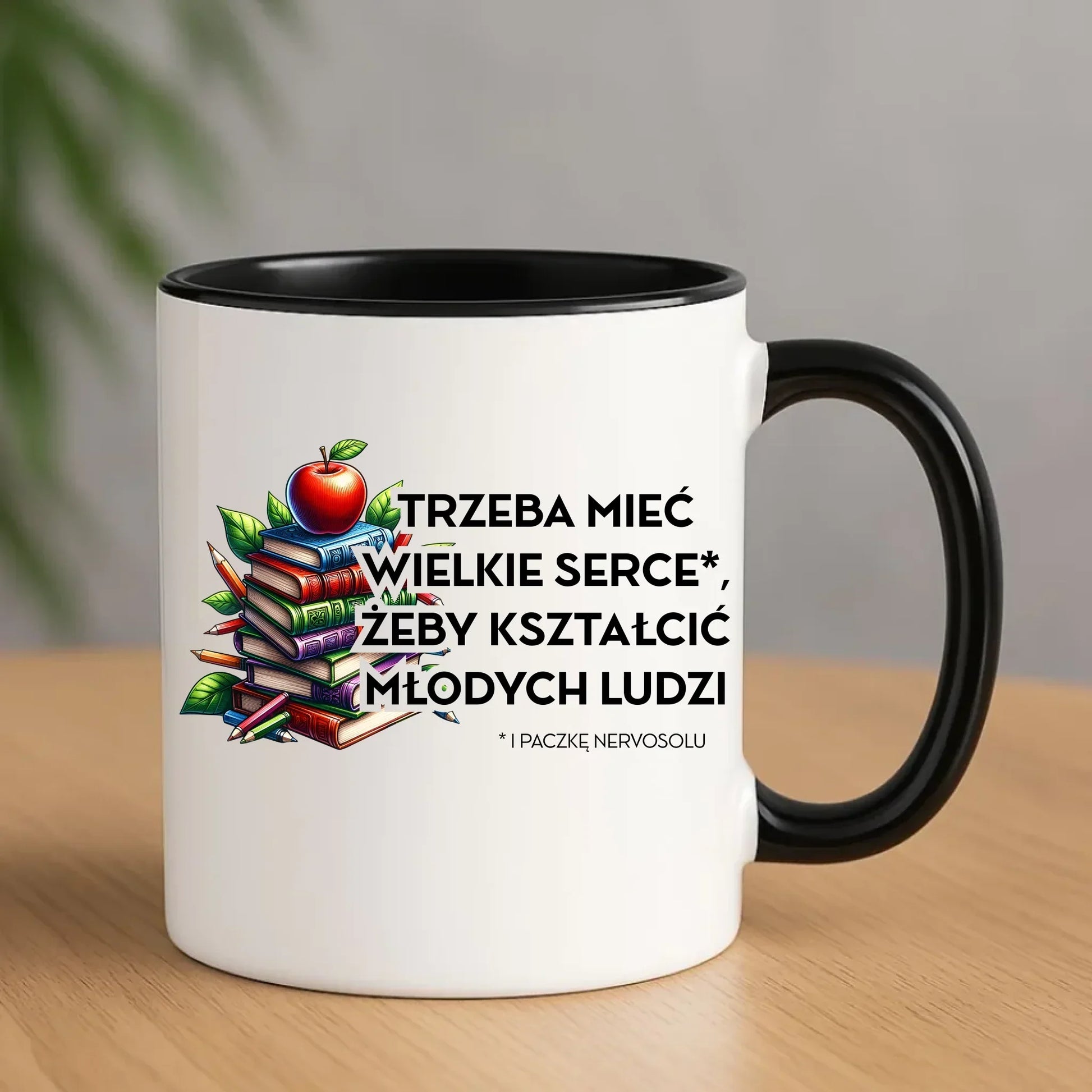 Trzeba mieć wielkie serce i paczkę nervosolu | Kubek prezent dla nauczyciela N73 - StoryCups.pl