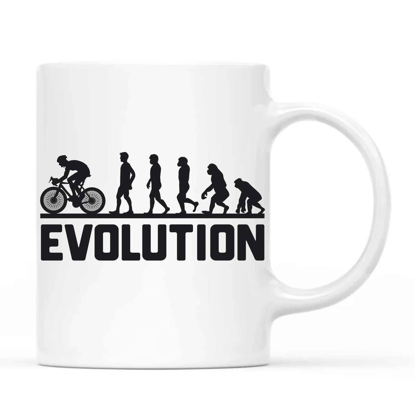 Ewolucja rowerzysty | Kubek z rowerem HR04 - StoryCups.pl