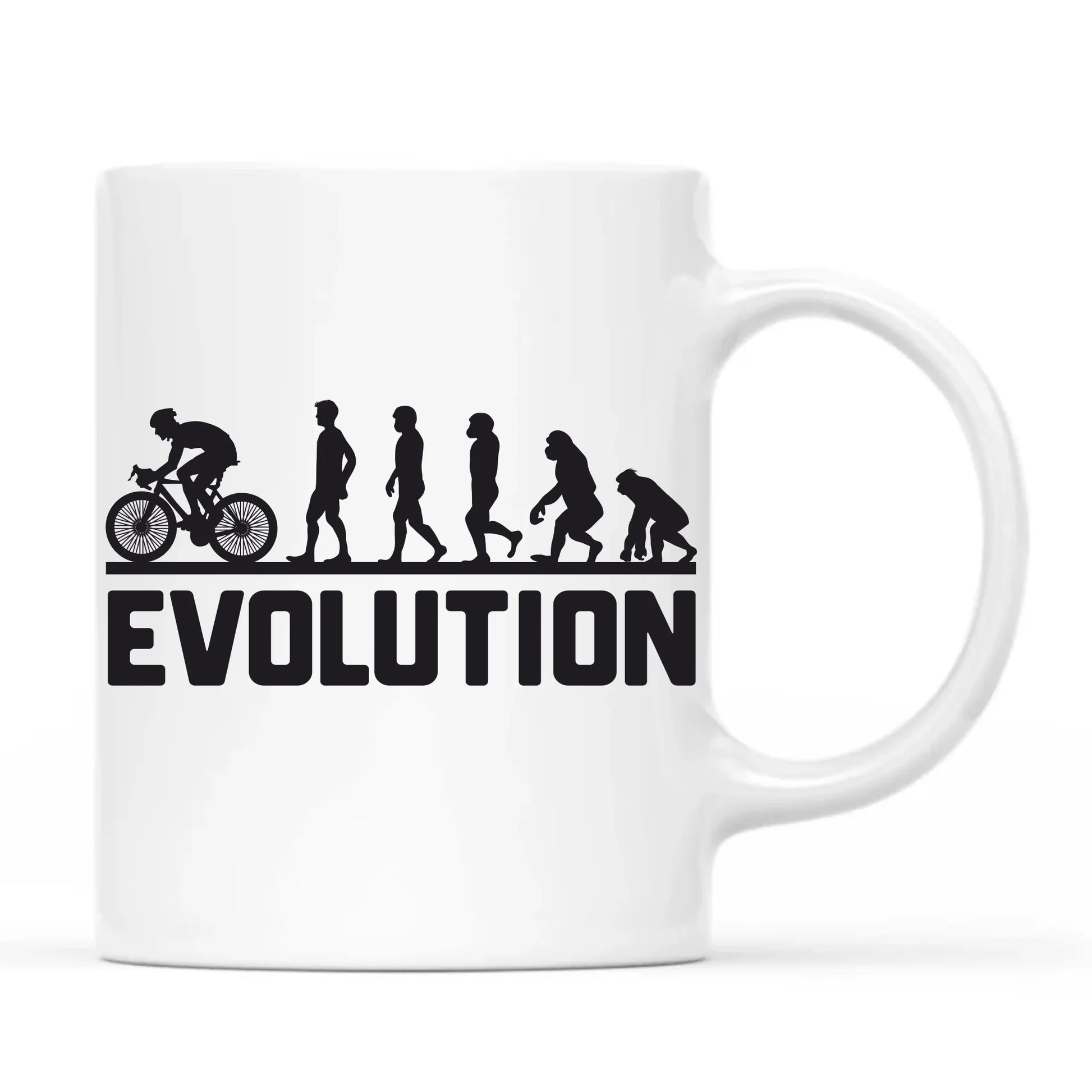 Ewolucja rowerzysty | Kubek z rowerem HR04 - StoryCups.pl