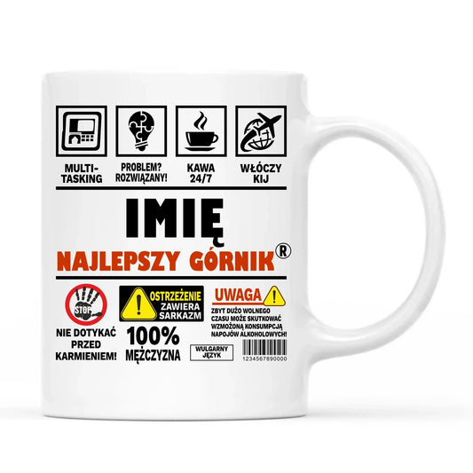 Najlepszy górnik 24/7 | Personalizowany kubek dla górnika G11 - StoryCups.pl