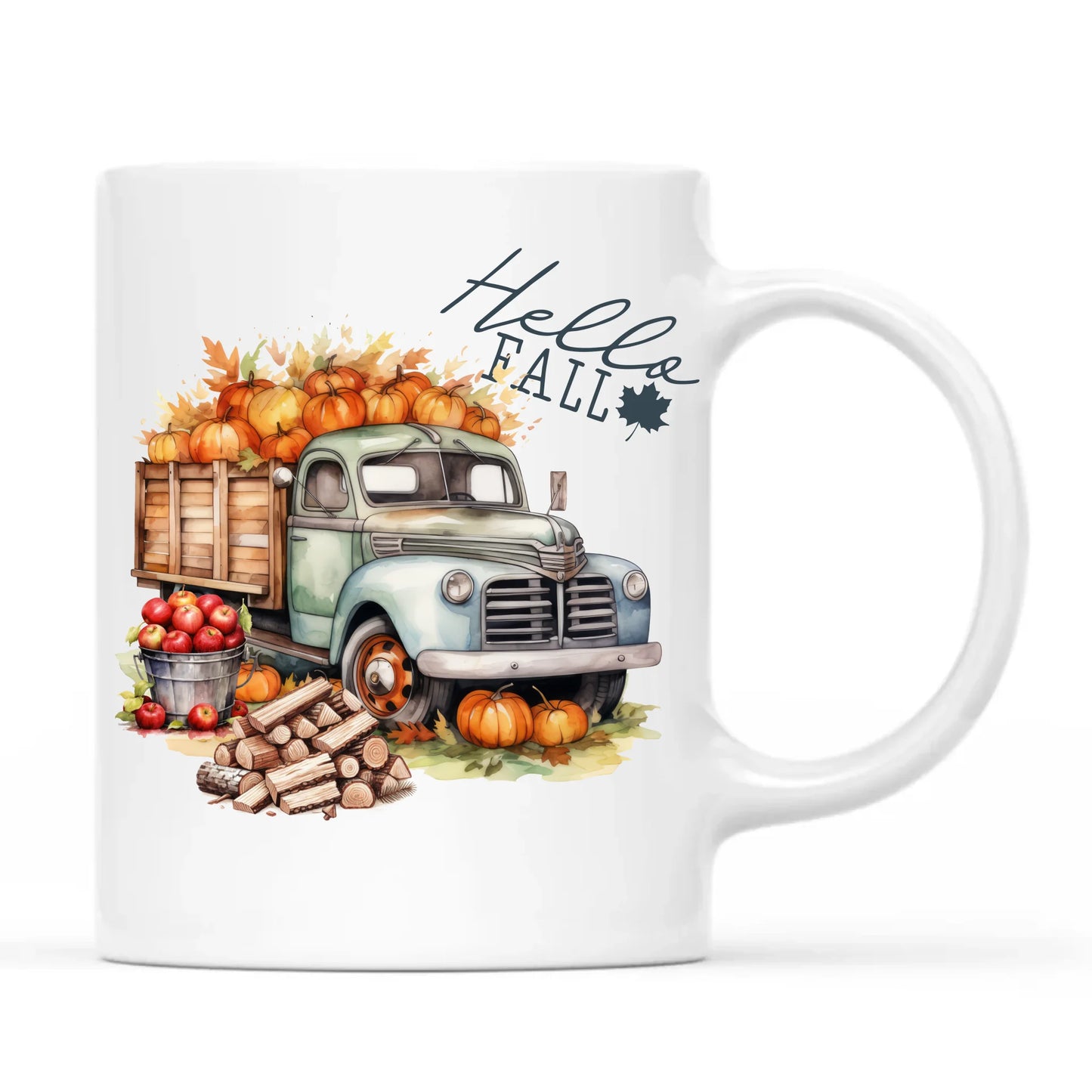 Kubek jesień – Hello Fall ciężarówka z dyniami JS08 - StoryCups.pl