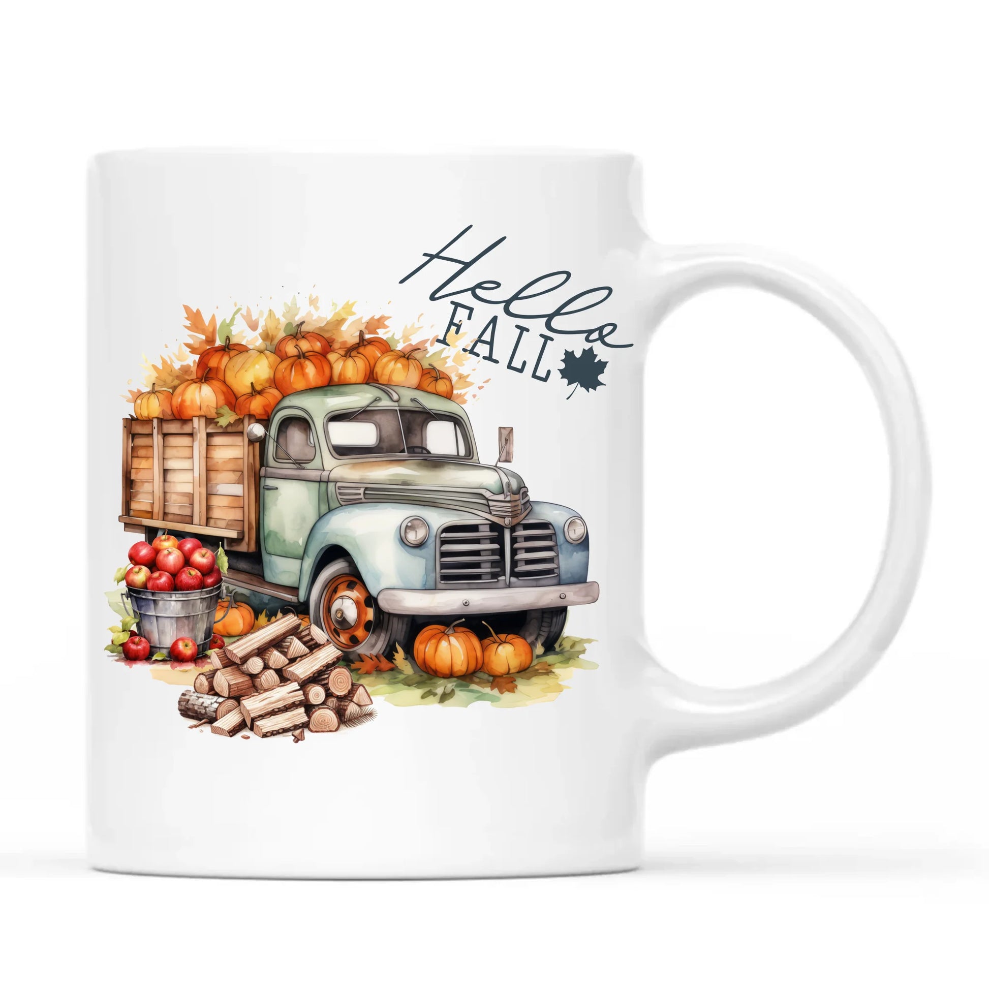 Kubek jesień – Hello Fall ciężarówka z dyniami JS08 - StoryCups.pl