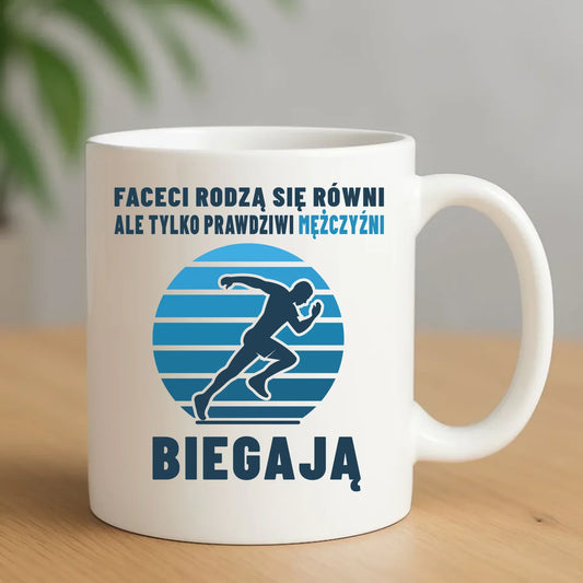 Ceramiczny biały kubek z nadrukiem na prezent
