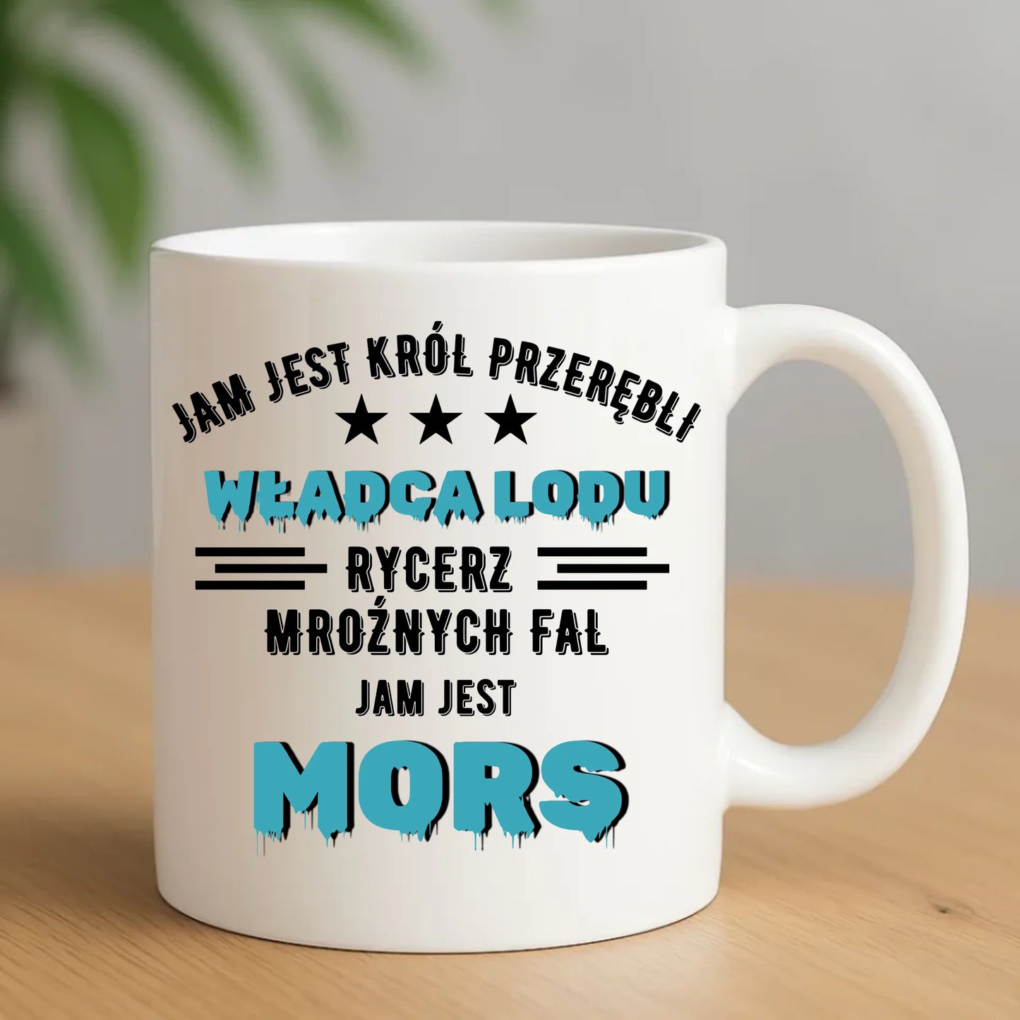 Ceramiczny biały kubek z nadrukiem na prezent