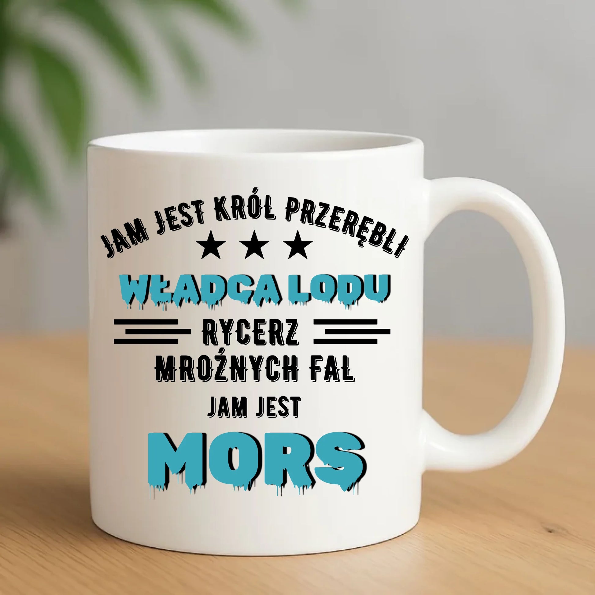 Ceramiczny biały kubek z nadrukiem na prezent