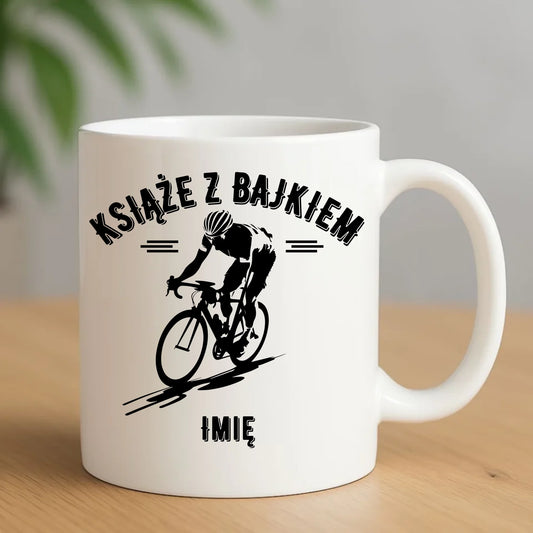 Ceramiczny biały kubek z nadrukiem na prezent
