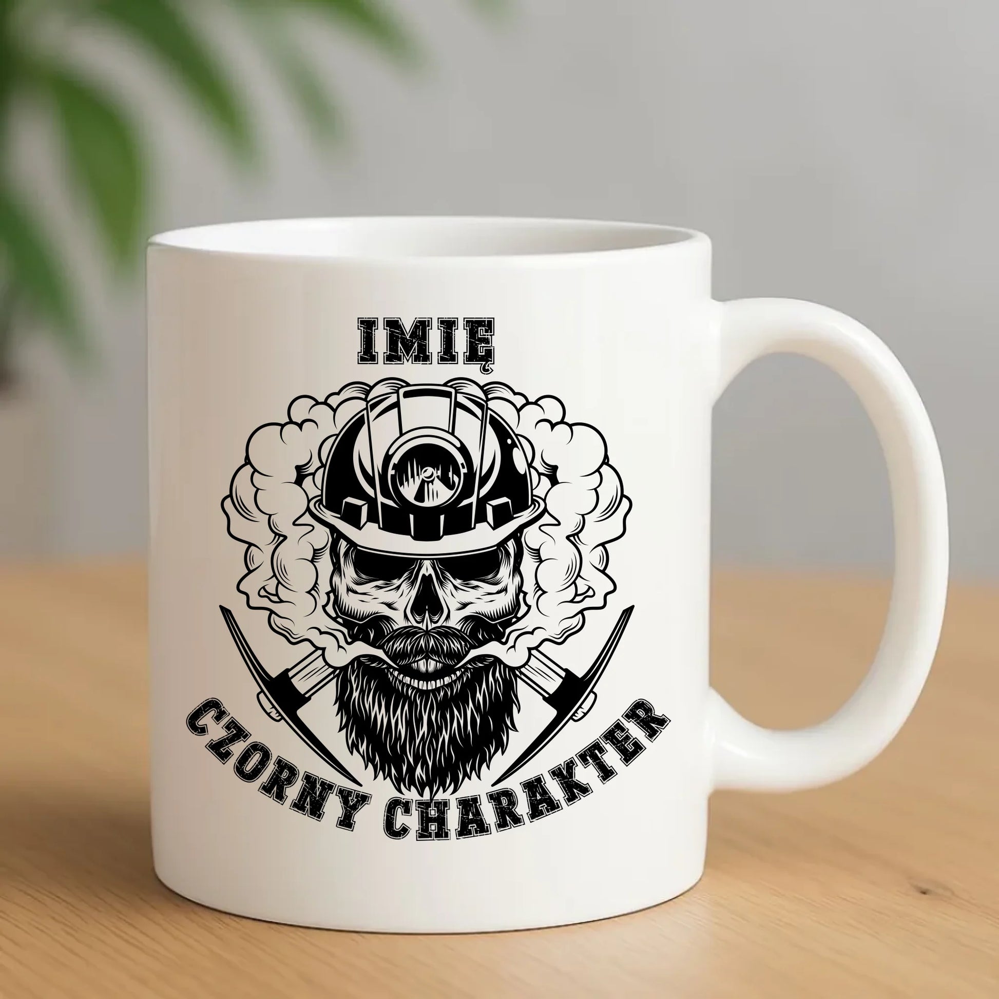 Ceramiczny biały kubek z nadrukiem na prezent