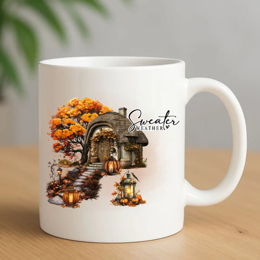 Ceramiczny biały kubek z nadrukiem na prezent