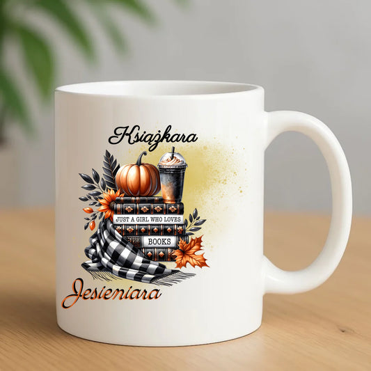 Ceramiczny biały kubek z nadrukiem na prezent