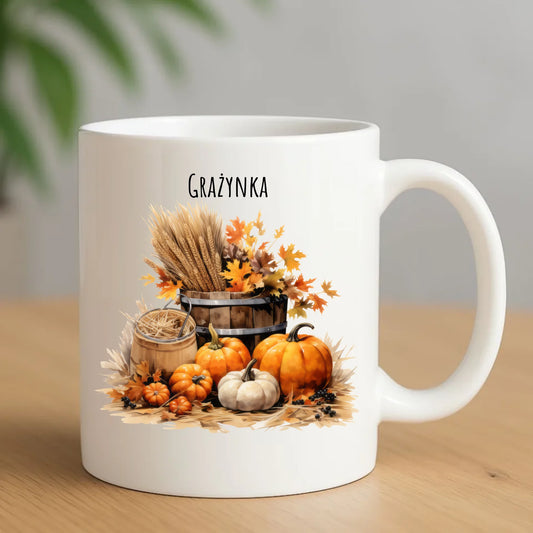 Kubek na jesień - Harvest vibes - personalizowana JS09 - StoryCups.pl