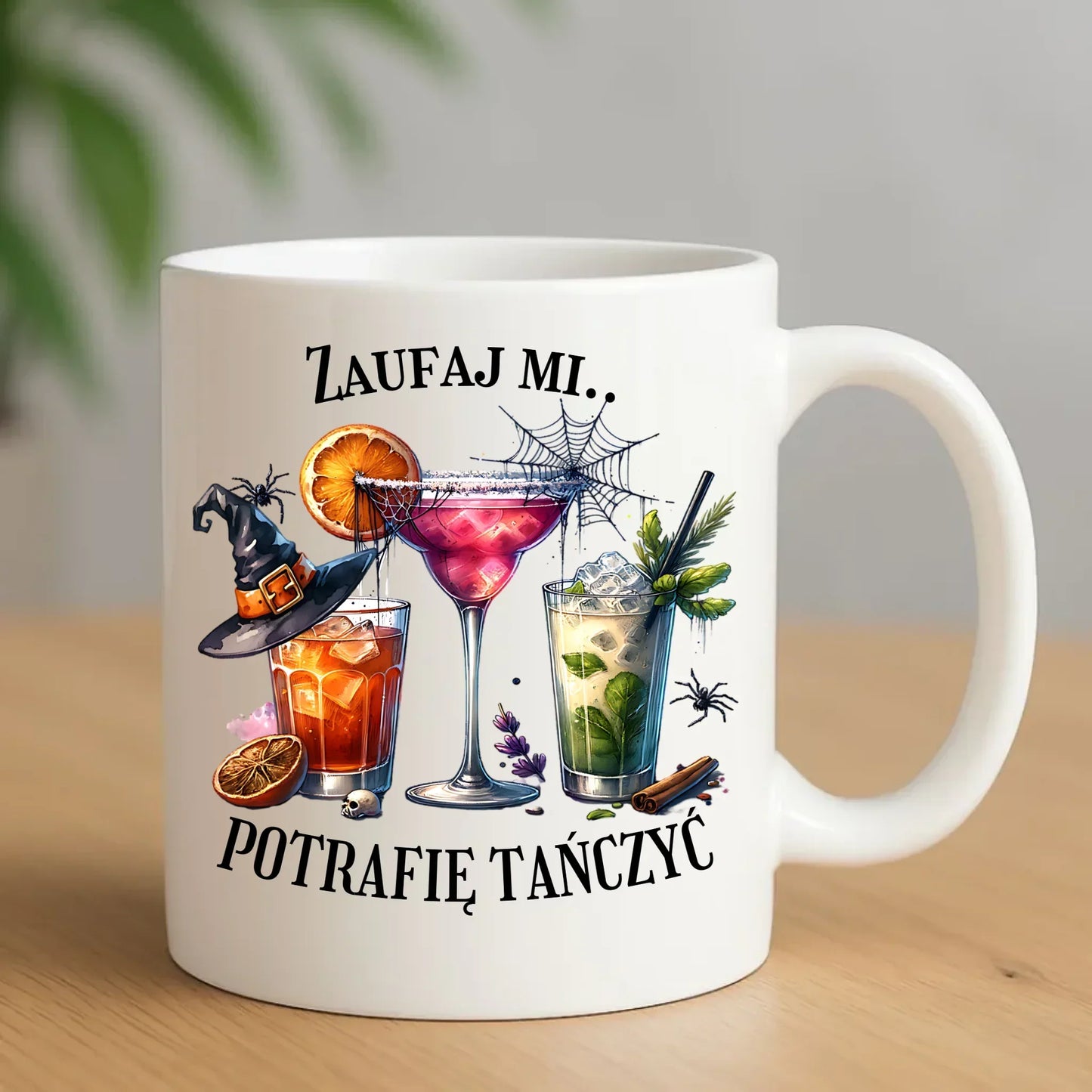 Ceramiczny biały kubek z nadrukiem na prezent