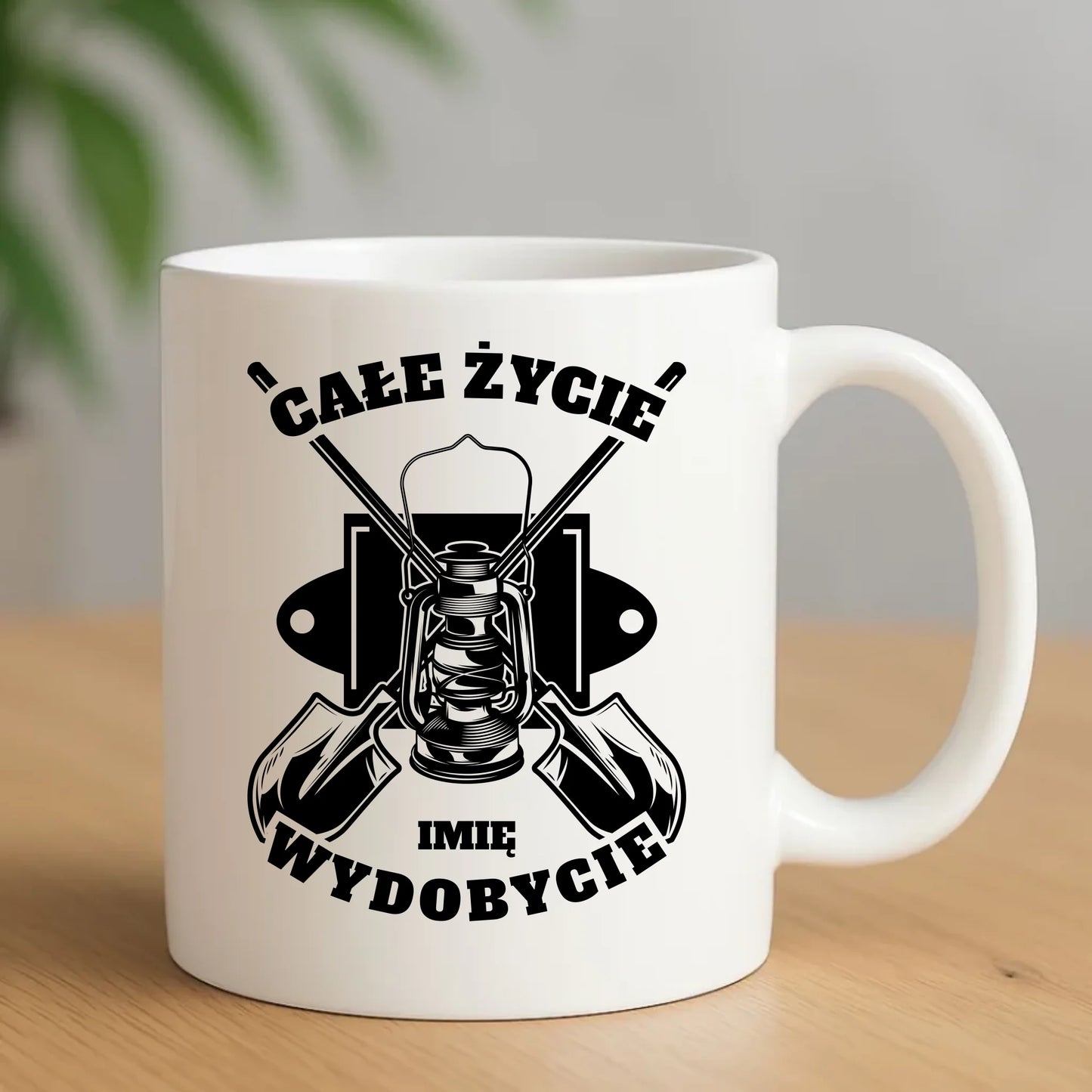 Kubek - prezent dla górnika - Całe życie wydobycie - personalizowany G01 - StoryCups.pl