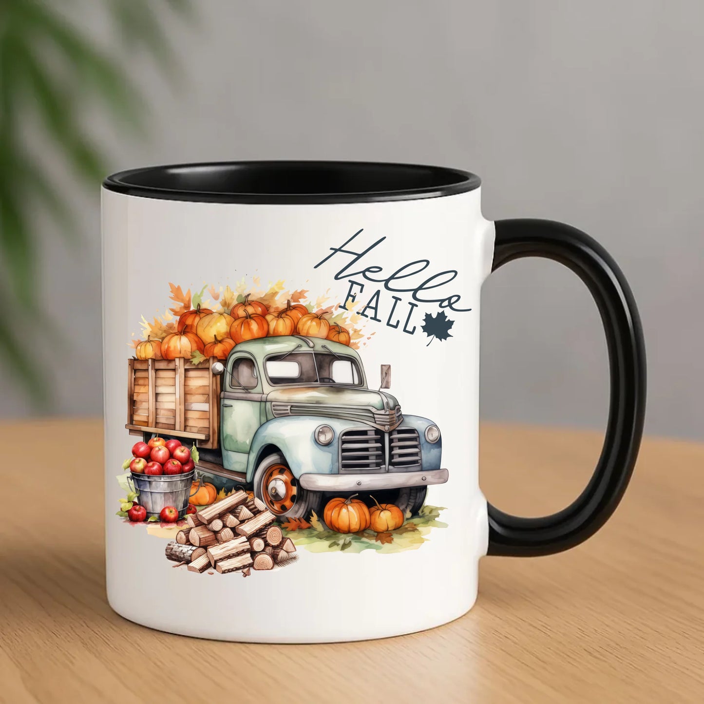 Kubek jesień – Hello Fall ciężarówka z dyniami JS08 - StoryCups.pl