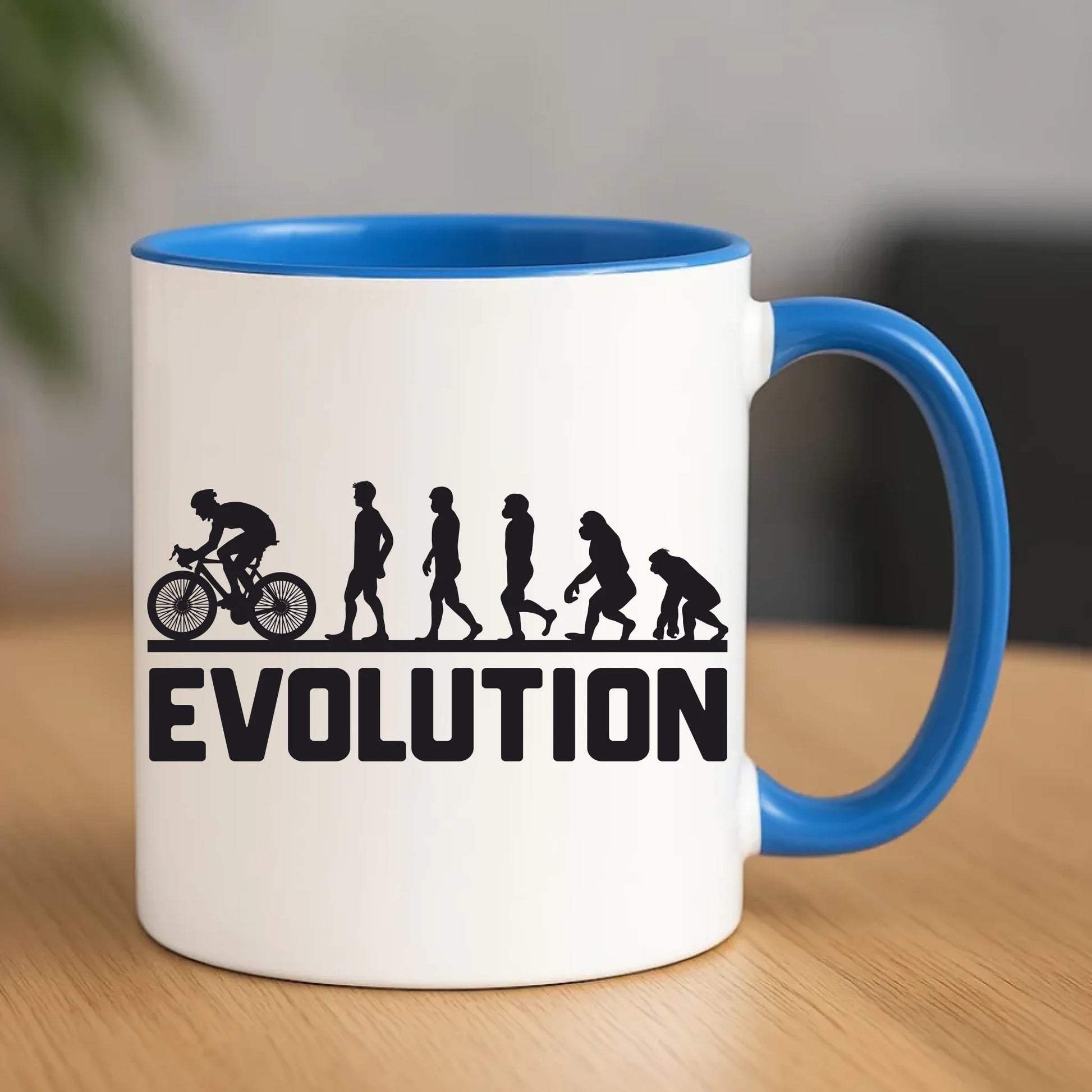 Ewolucja rowerzysty | Kubek z rowerem HR04 - StoryCups.pl