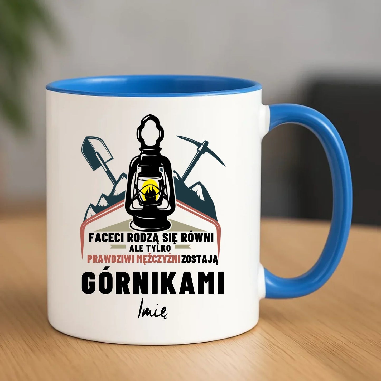 Prawdziwi mężczyźni zostają górnikami imię | Personalizowany kubek dla górnika G08 - StoryCups.pl