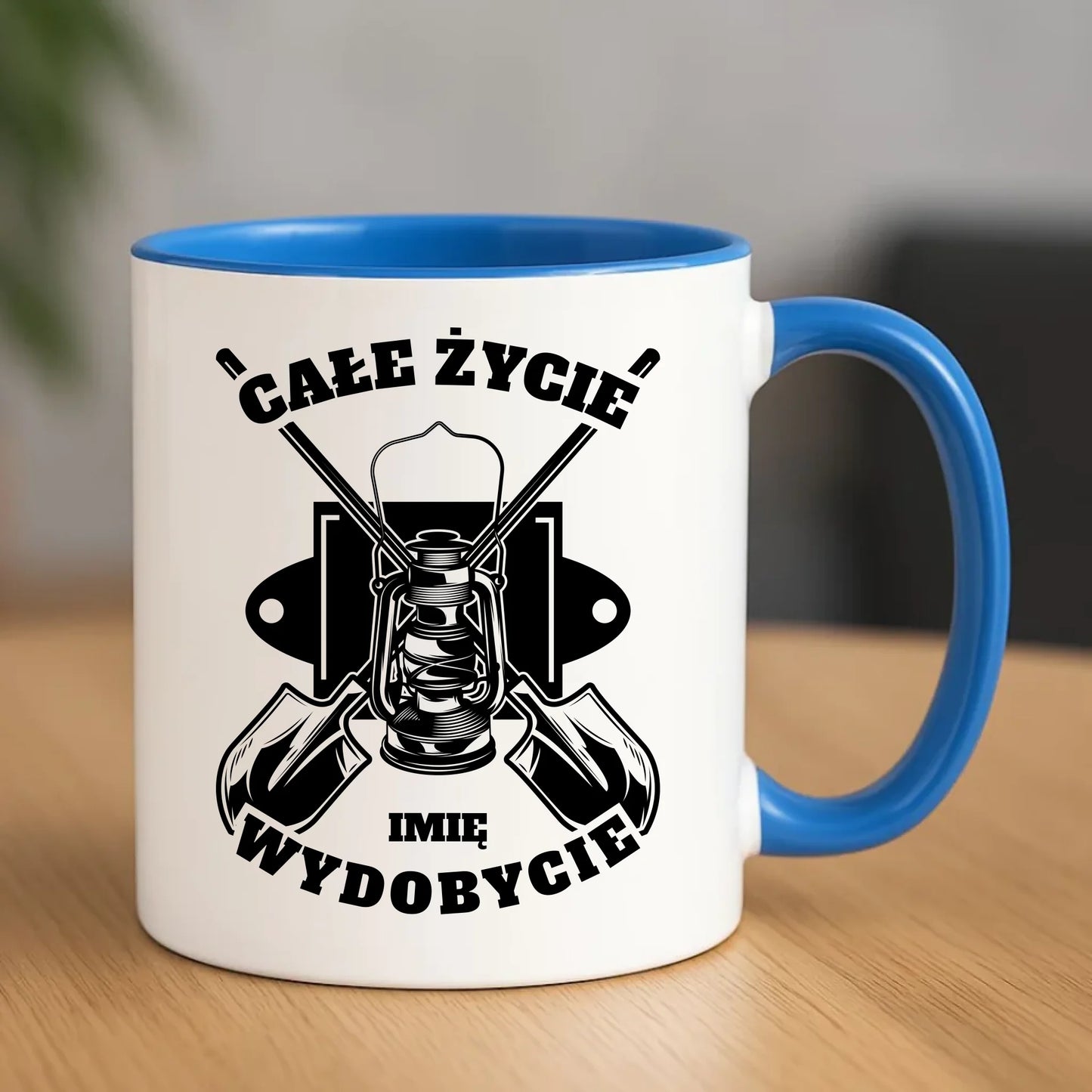 Kubek - prezent dla górnika - Całe życie wydobycie - personalizowany G01 - StoryCups.pl