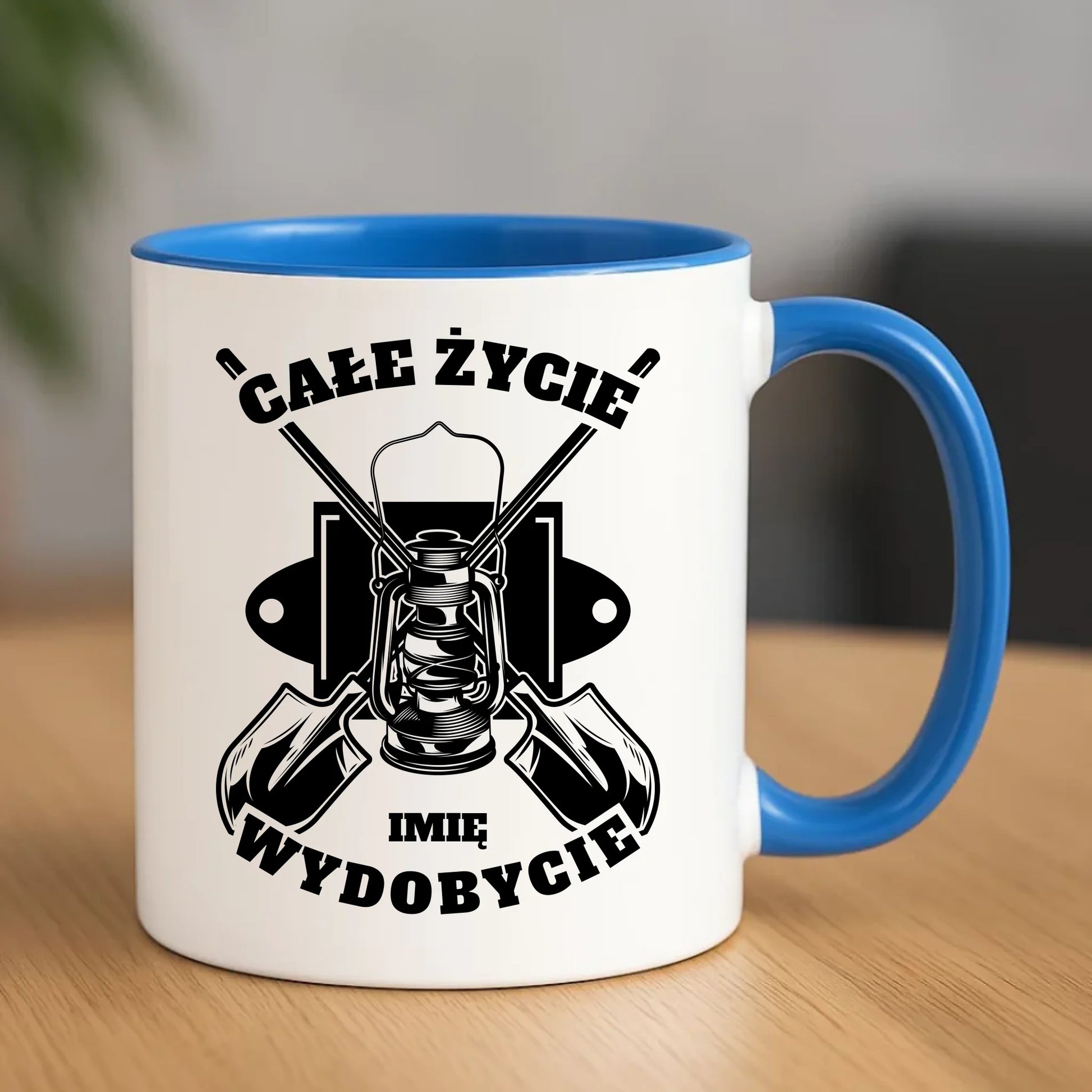 Kubek - prezent dla górnika - Całe życie wydobycie - personalizowany G01 - StoryCups.pl