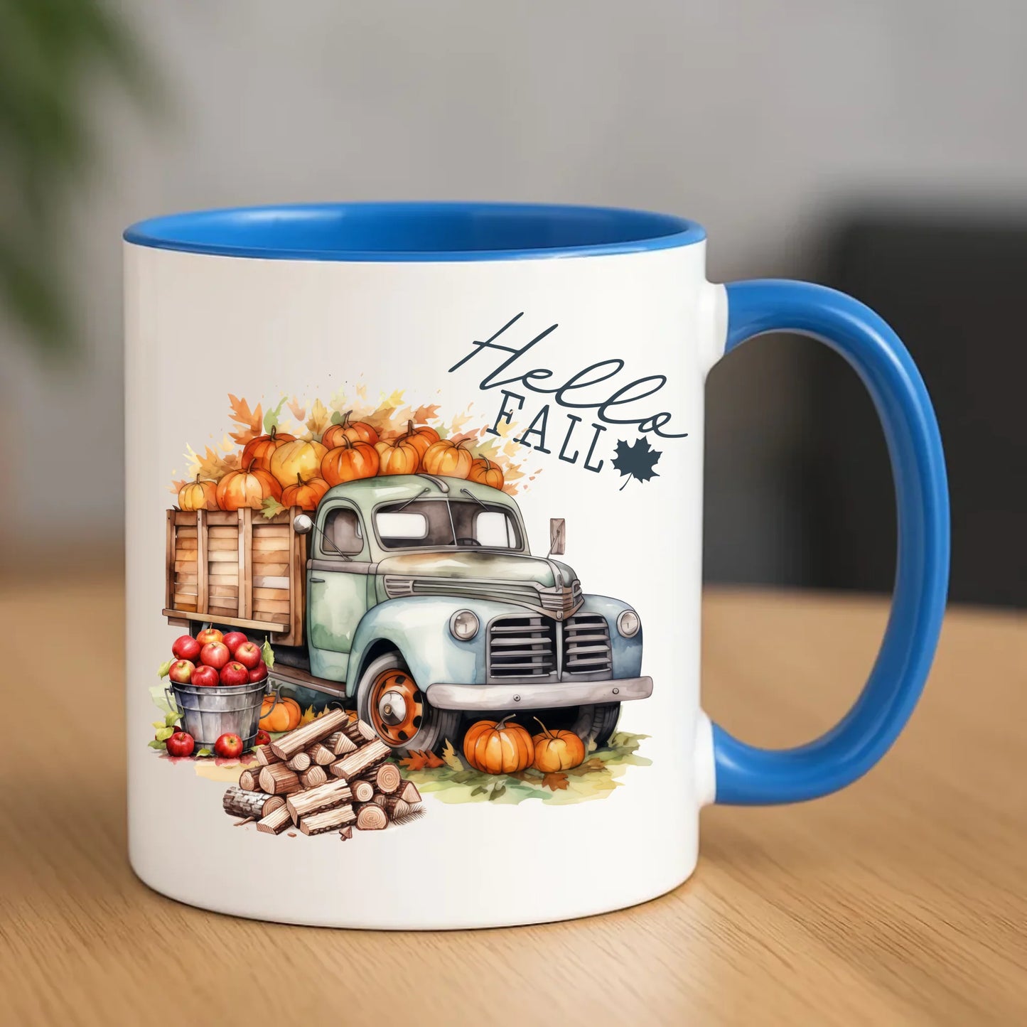 Kubek jesień – Hello Fall ciężarówka z dyniami JS08 - StoryCups.pl