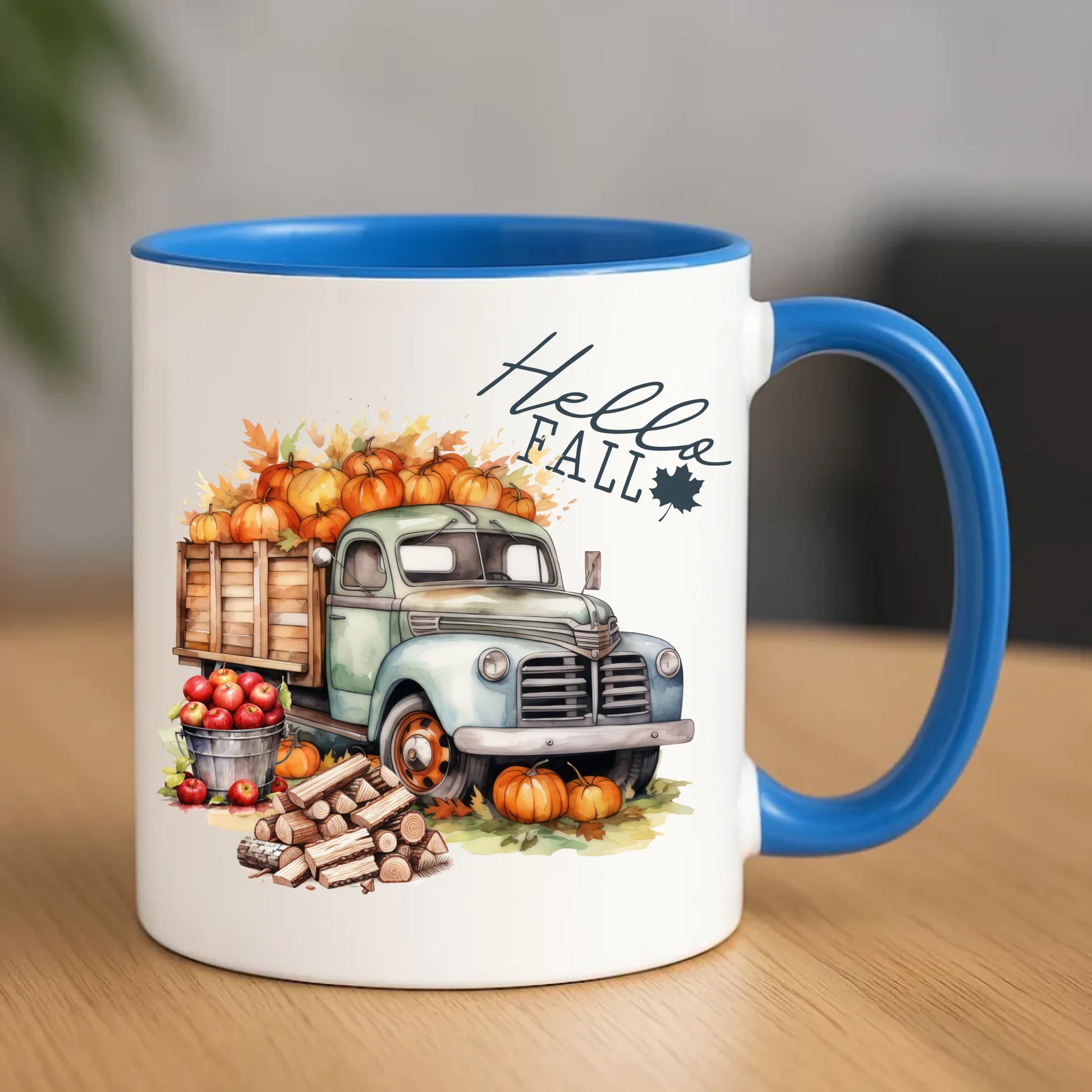 Kubek jesień – Hello Fall ciężarówka z dyniami JS08 - StoryCups.pl