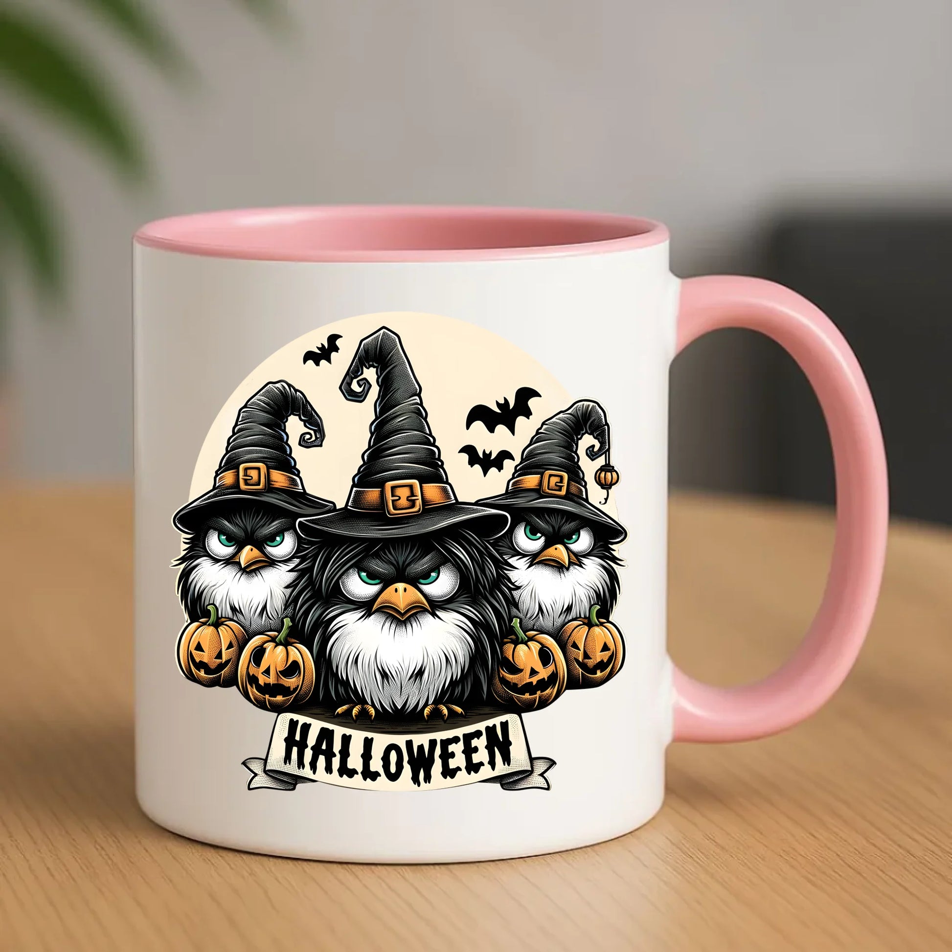 Kubek na Halloween - Upiorne sowy wiedźmy HL15 - StoryCups.pl