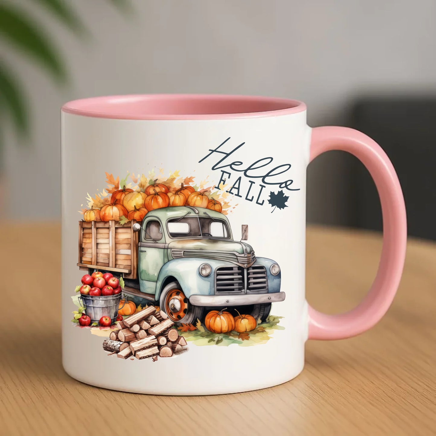 Kubek jesień – Hello Fall ciężarówka z dyniami JS08 - StoryCups.pl