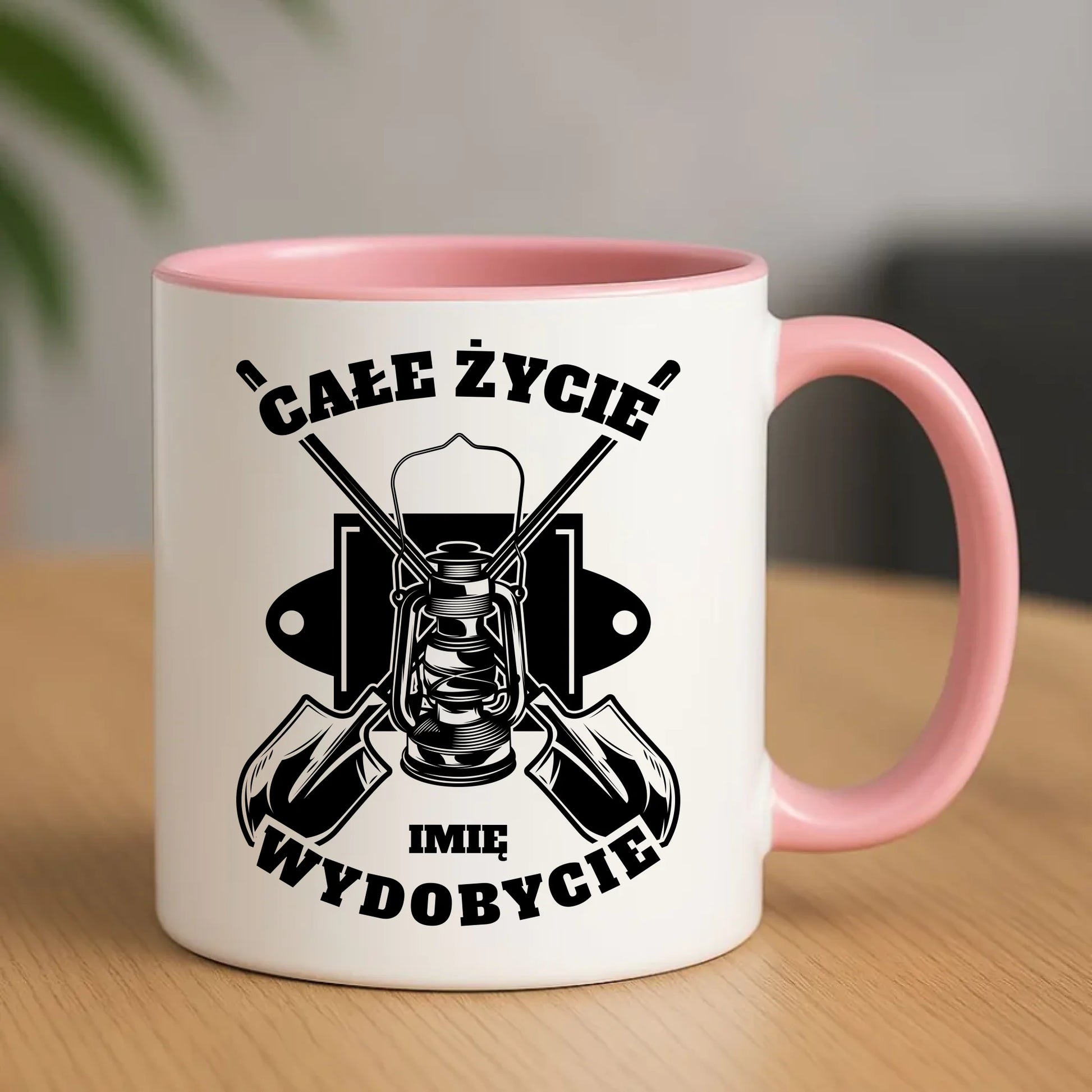 Kubek - prezent dla górnika - Całe życie wydobycie - personalizowany G01 - StoryCups.pl