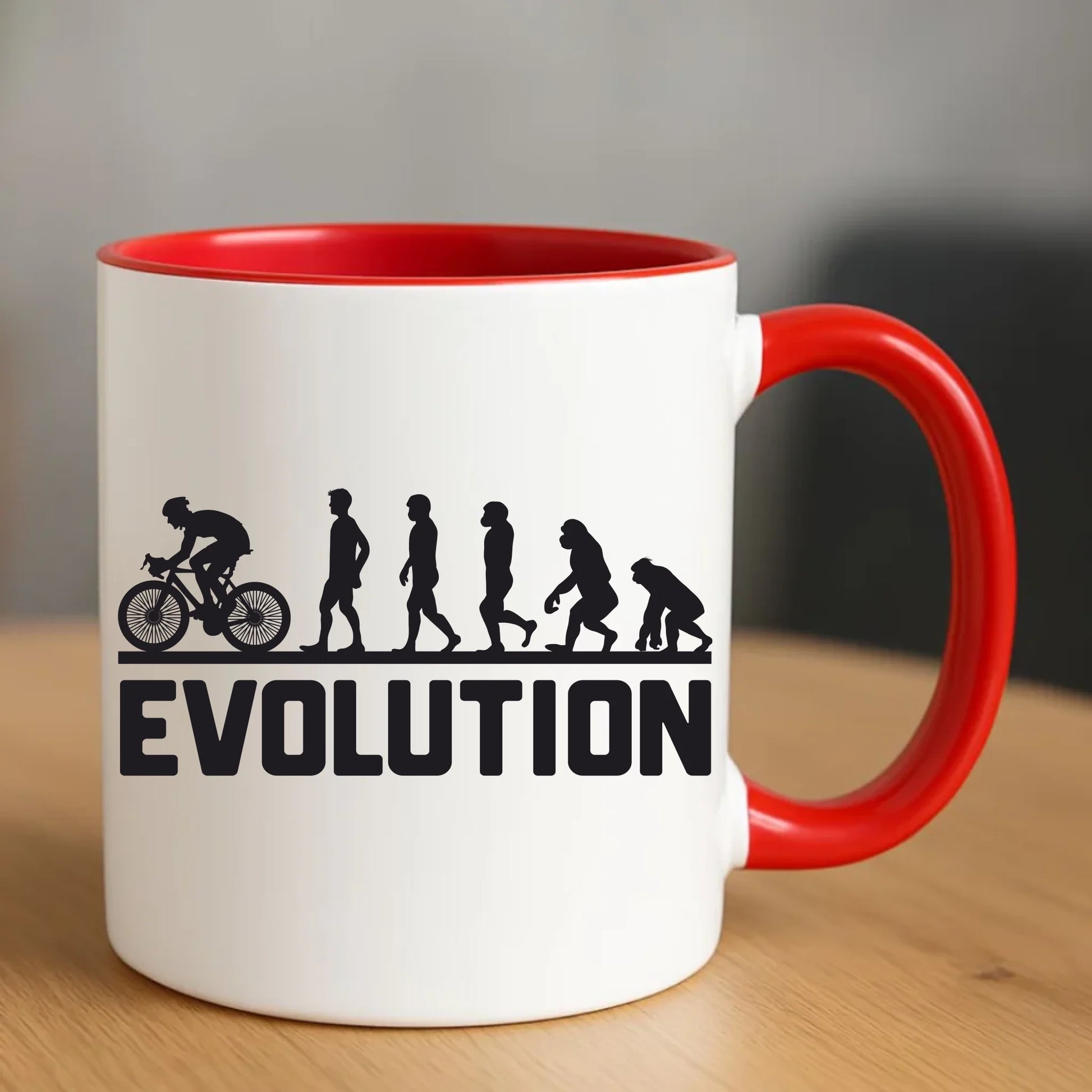 Ewolucja rowerzysty | Kubek z rowerem HR04 - StoryCups.pl