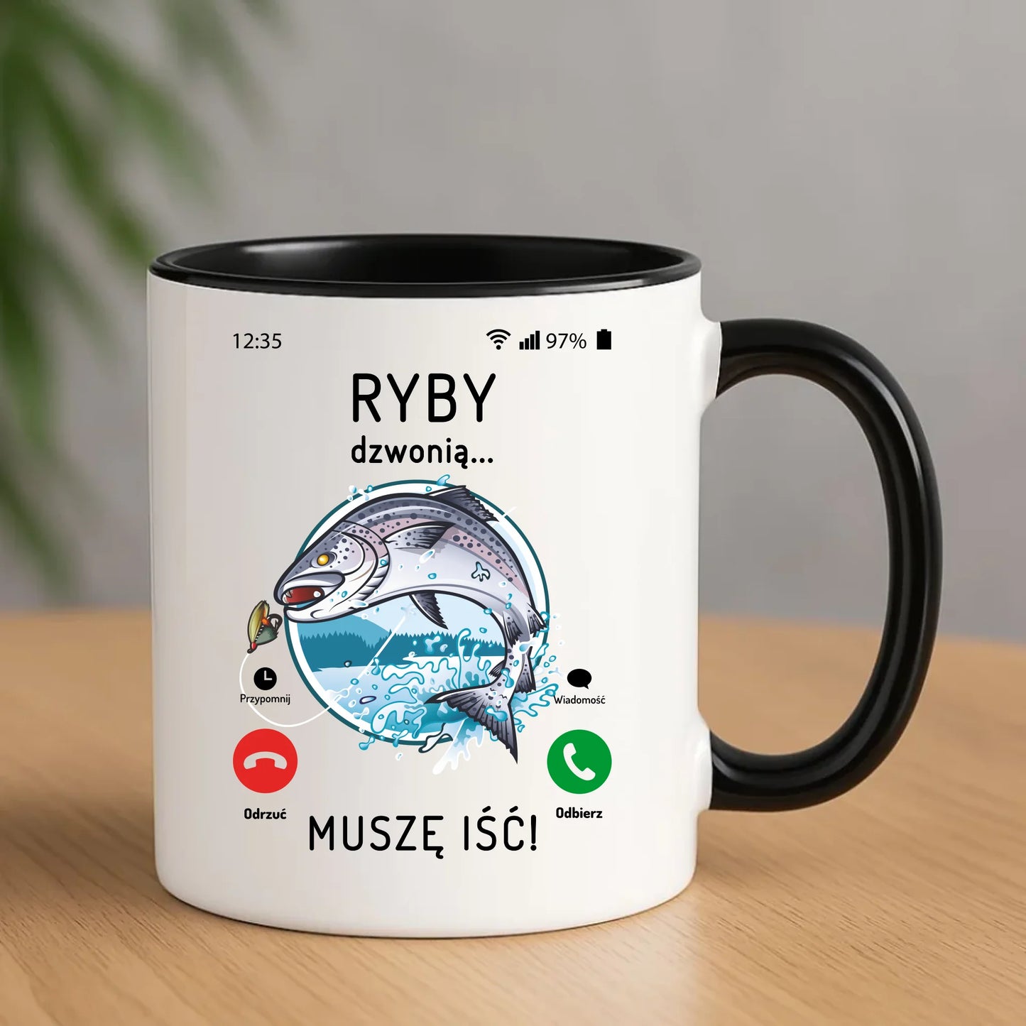 Ryby dzwonią muszę iść | Kubek wędkarza D37 - StoryCups.pl