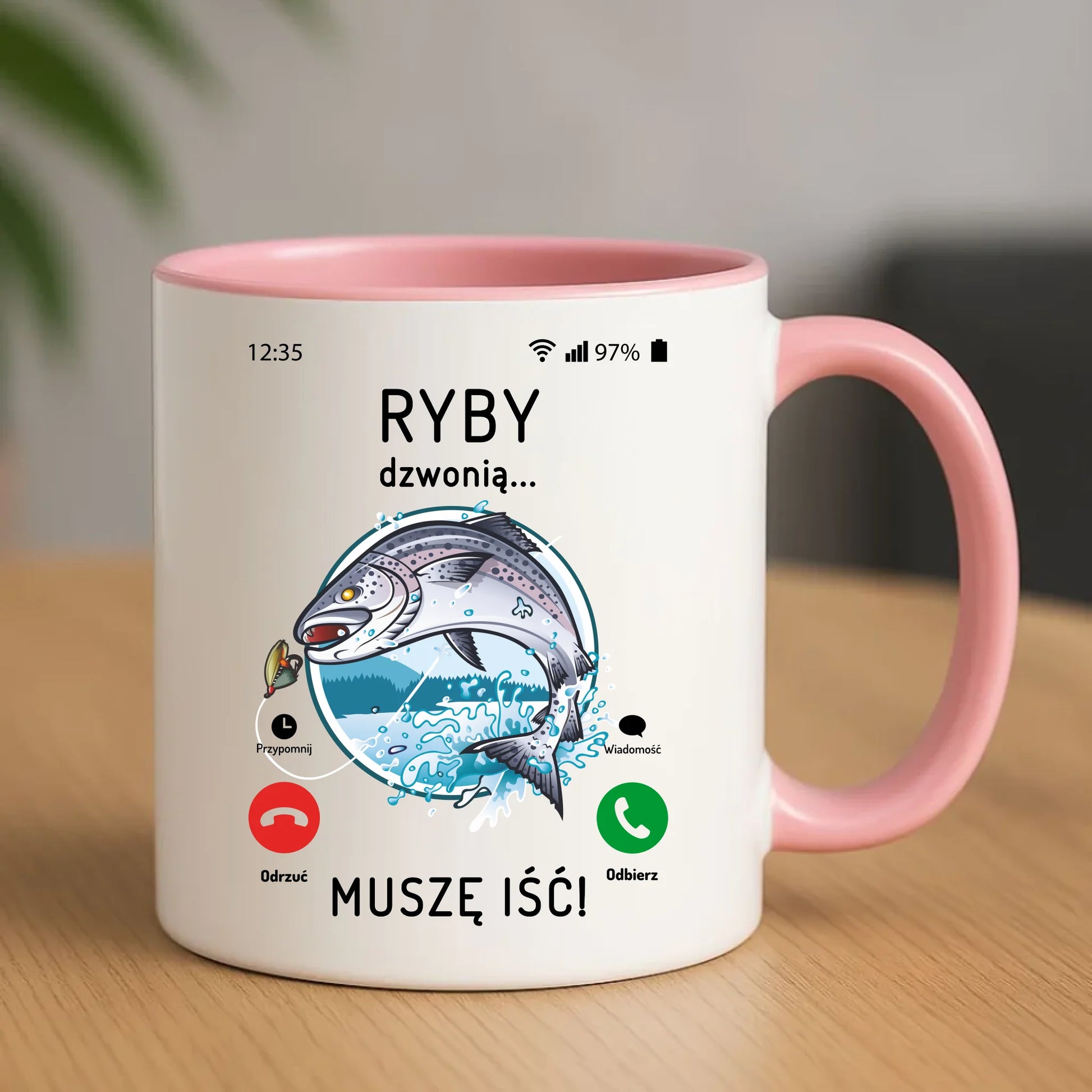 Ryby dzwonią muszę iść | Kubek wędkarza D37 - StoryCups.pl