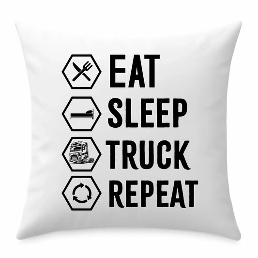 Eat Sleep Truck Repeat | Poduszka dla kierowcy tira ZKT05 - StoryCups.pl