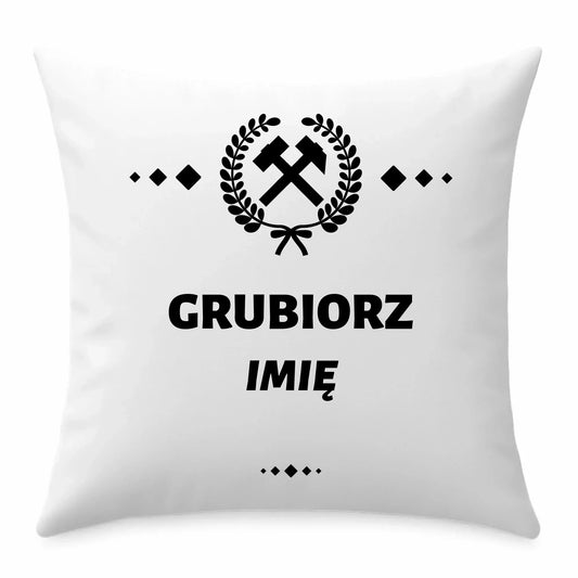 Grubiorz imię | Poduszka dla górnika na prezent G03 - StoryCups.pl