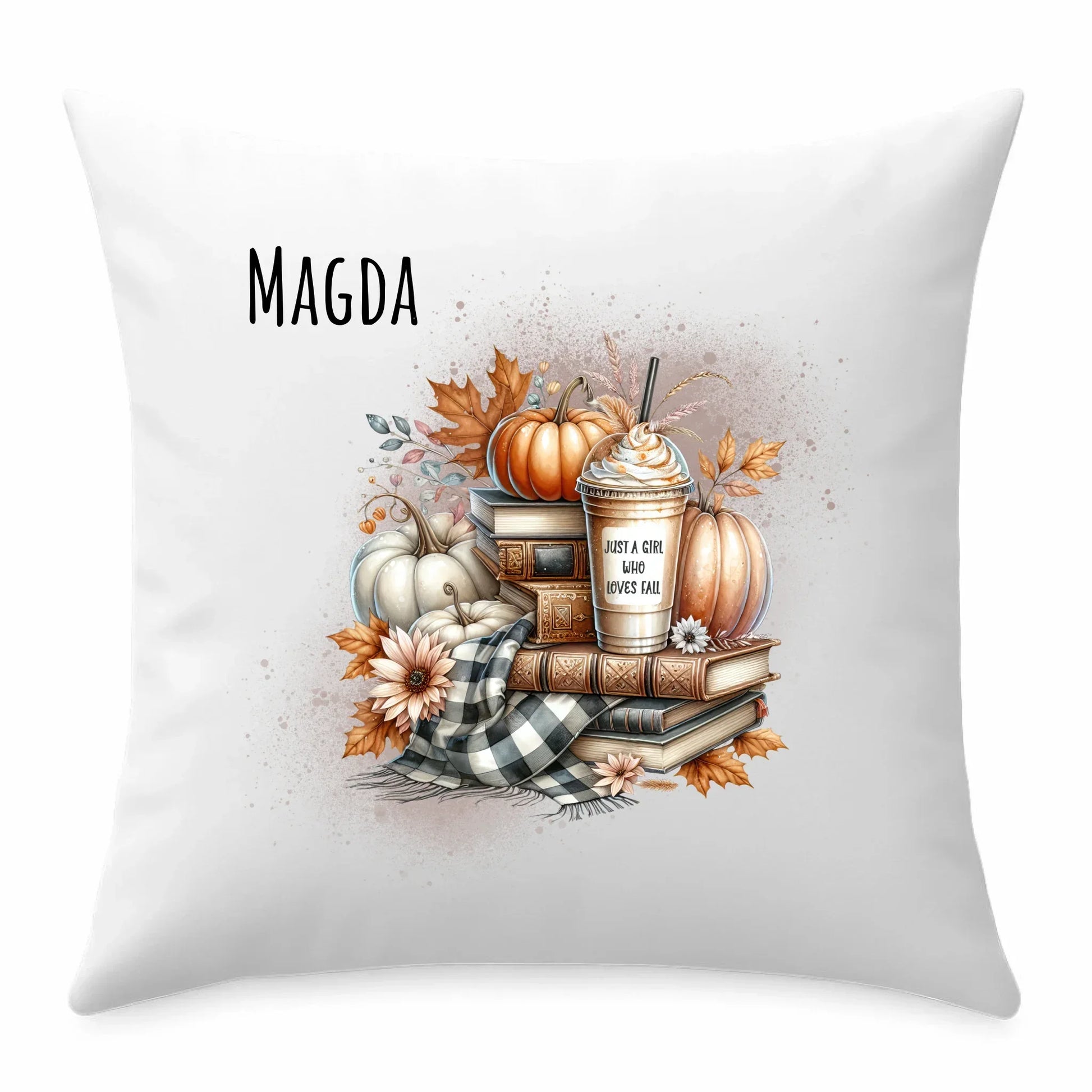 Just a girl who loves fall | Personalizowana poduszka dla jesieniary JS14 - StoryCups.pl