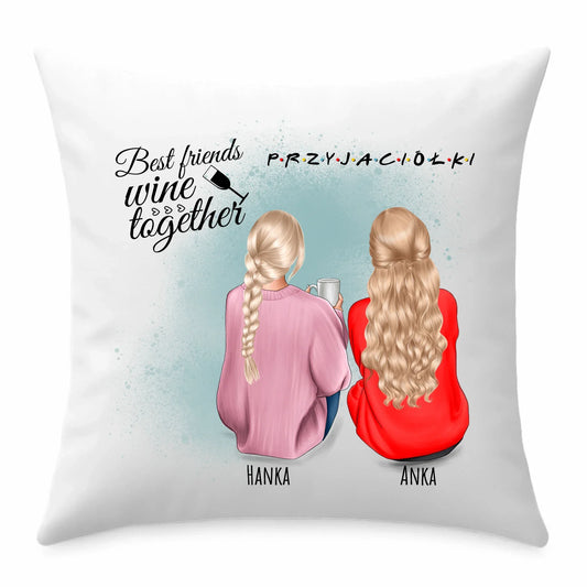 Przyjaciółki 2-4 osoby | Personalizowana poduszka dla przyjaciółki na prezent P02 - StoryCups.pl