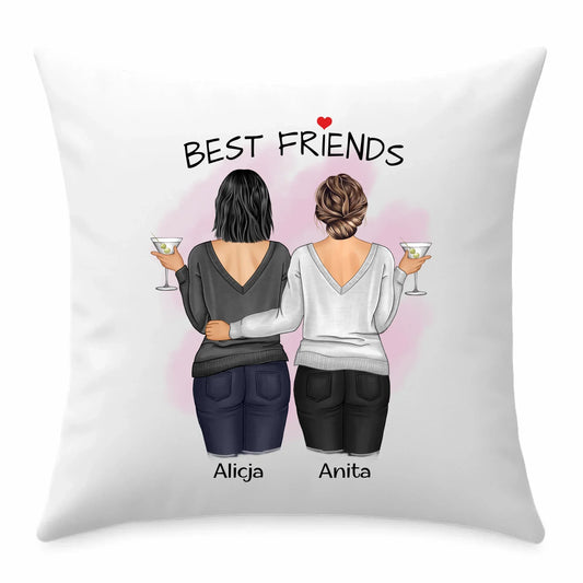 Best friends 2-4 osoby | Personalizowana poduszka dla przyjaciółki na prezent P03 - StoryCups.pl
