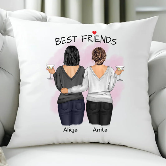 Best friends 2-4 osoby | Personalizowana poduszka dla przyjaciółki na prezent P03 - StoryCups.pl