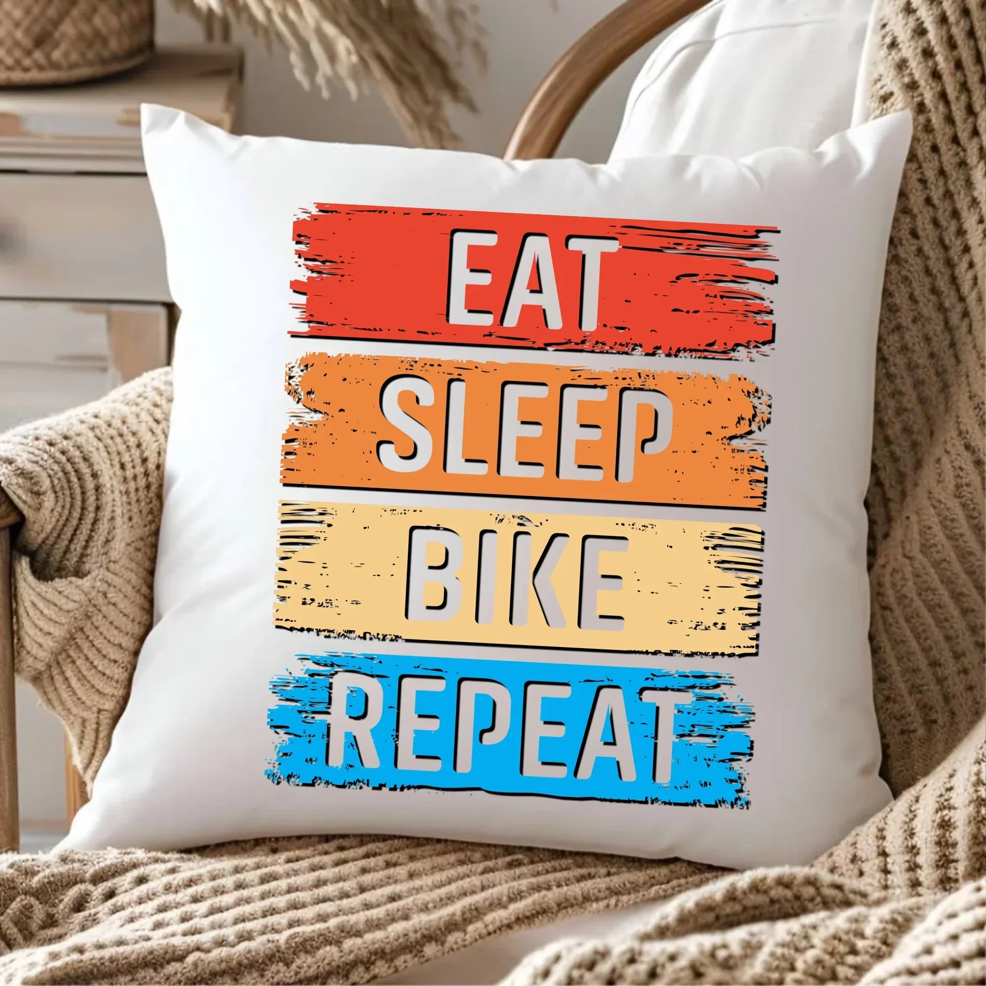 Eat Sleep Bike Repeat | Poduszka dla rowerzysty HR03 - StoryCups.pl