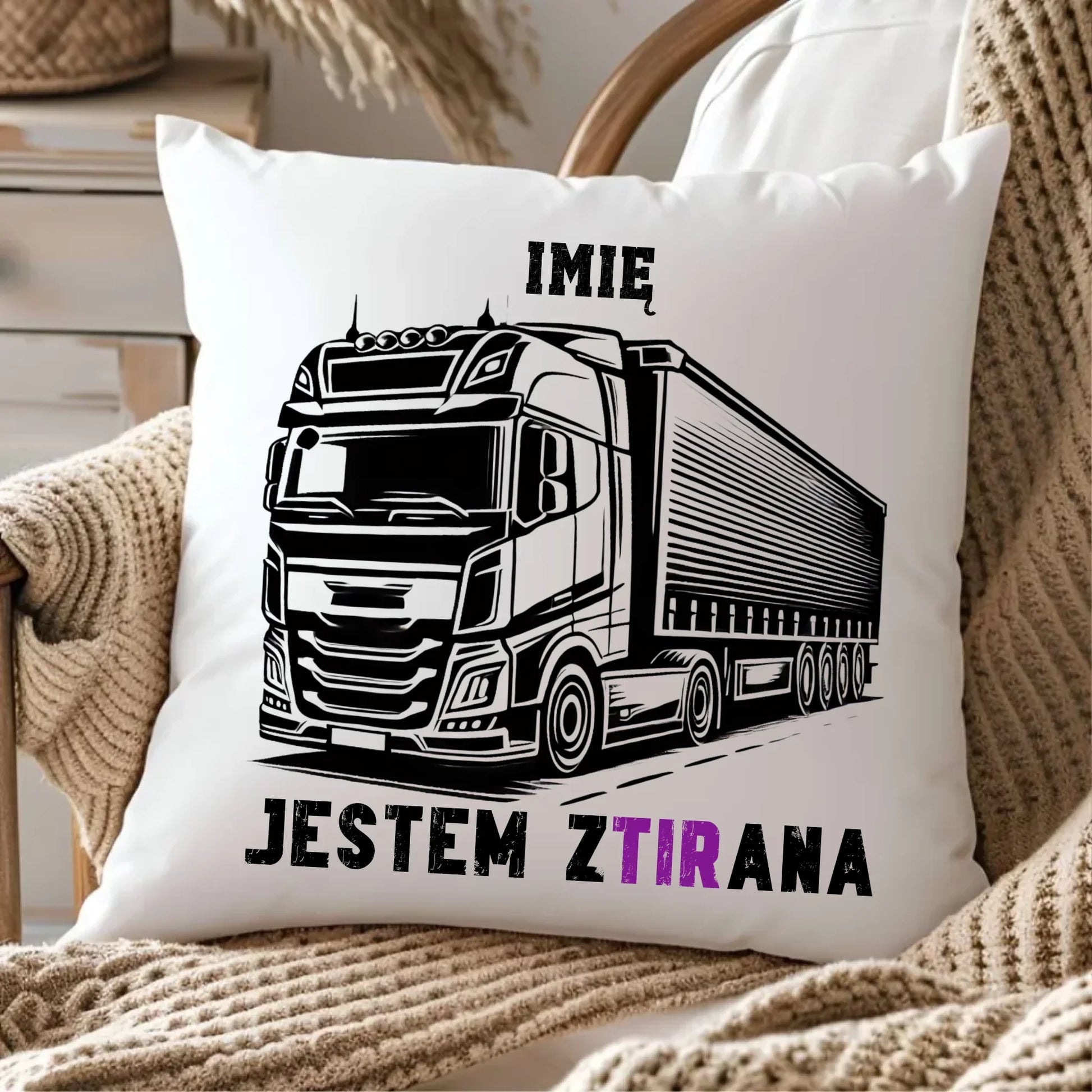 Jestem zTIRana | Poduszka dla kierowcy tira ZKT02 - StoryCups.pl