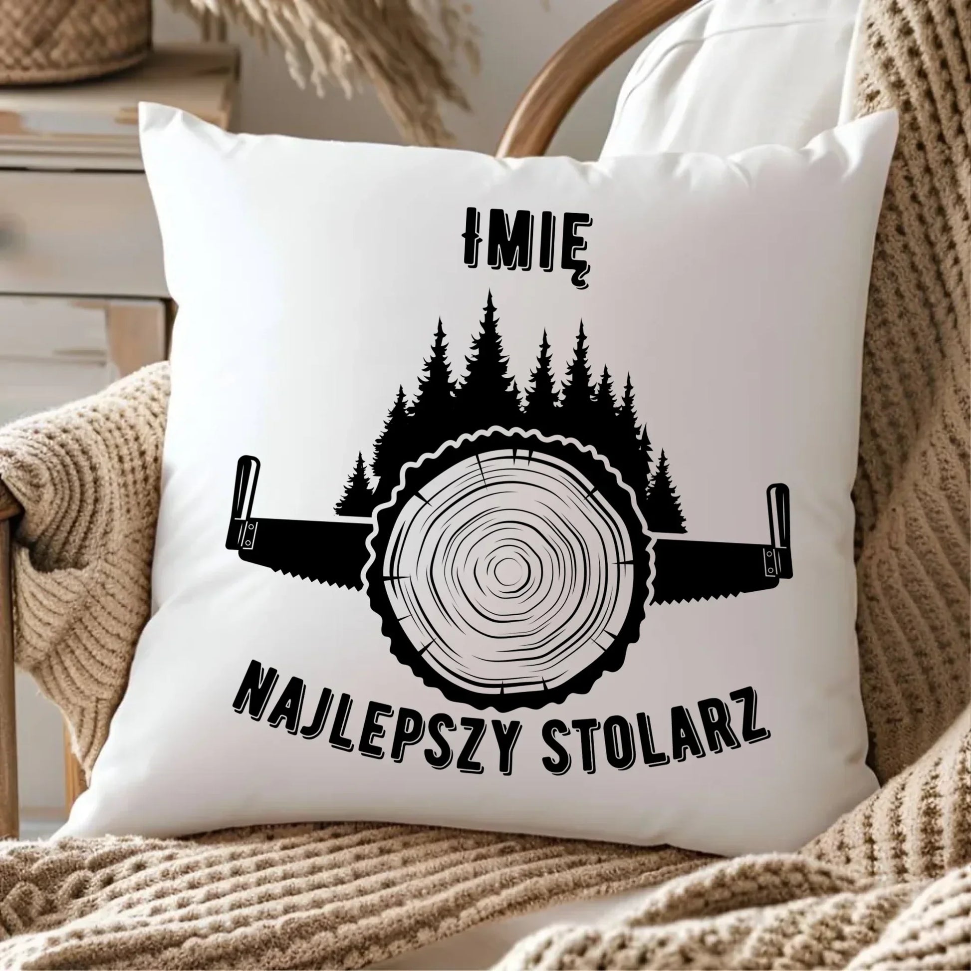 Najlepszy stolarz | Personalizowana poduszka dla stolarza ZS01 - StoryCups.pl