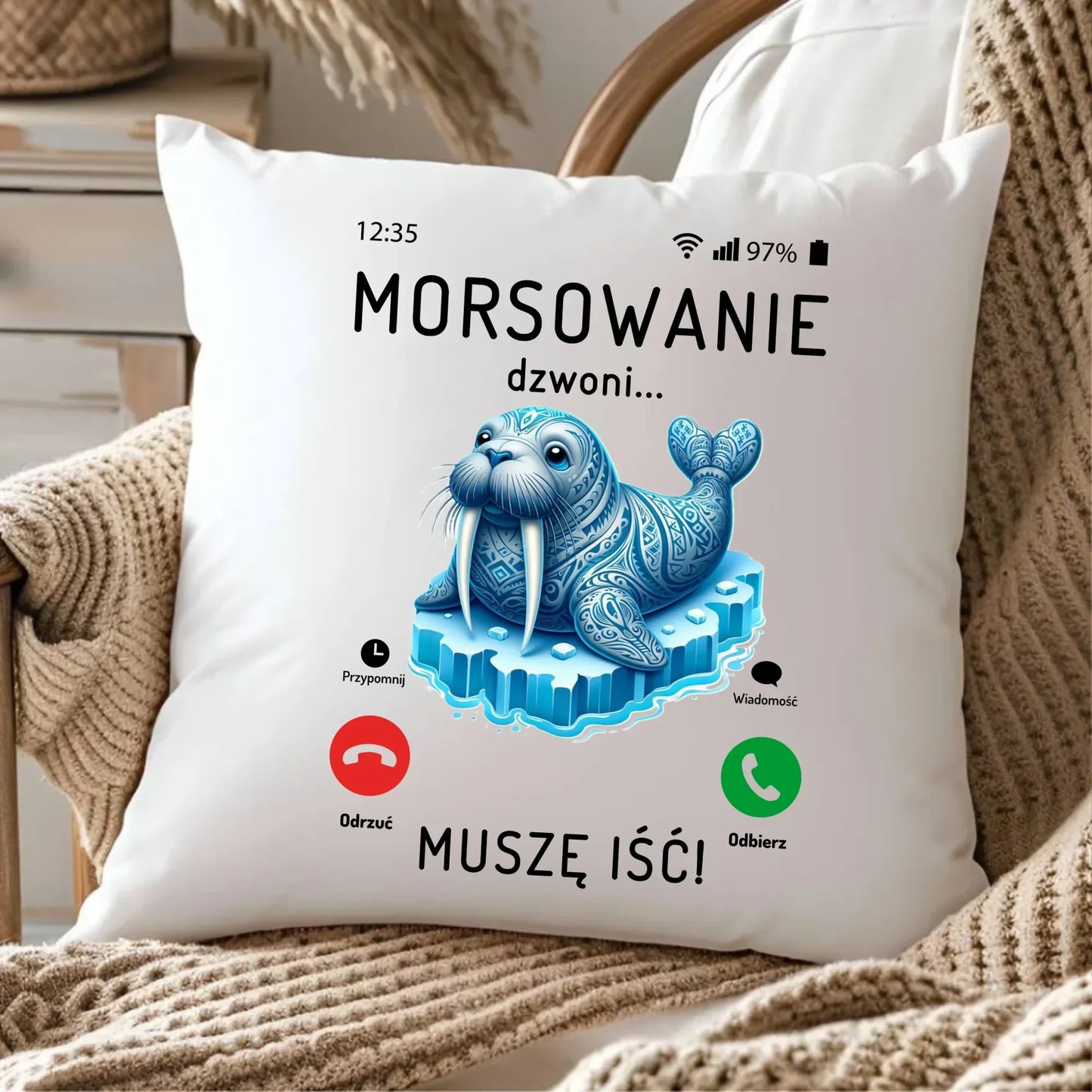 Morsowanie dzwoni muszę iść | Poduszka HM04 - StoryCups.pl
