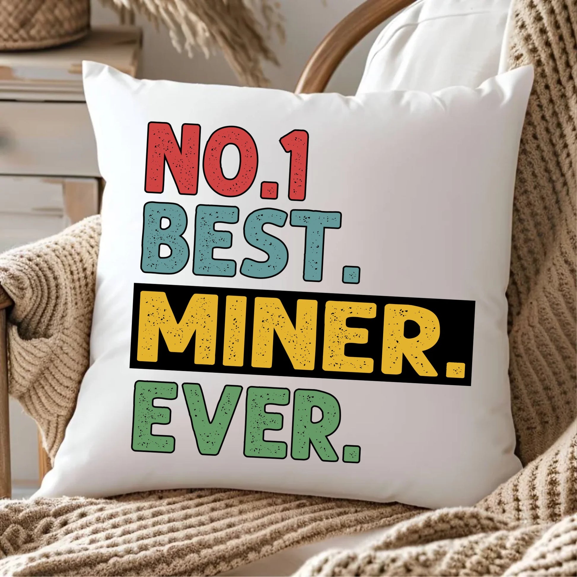 Poduszka - prezent dla górnika - Best miner ever G12 - StoryCups.pl