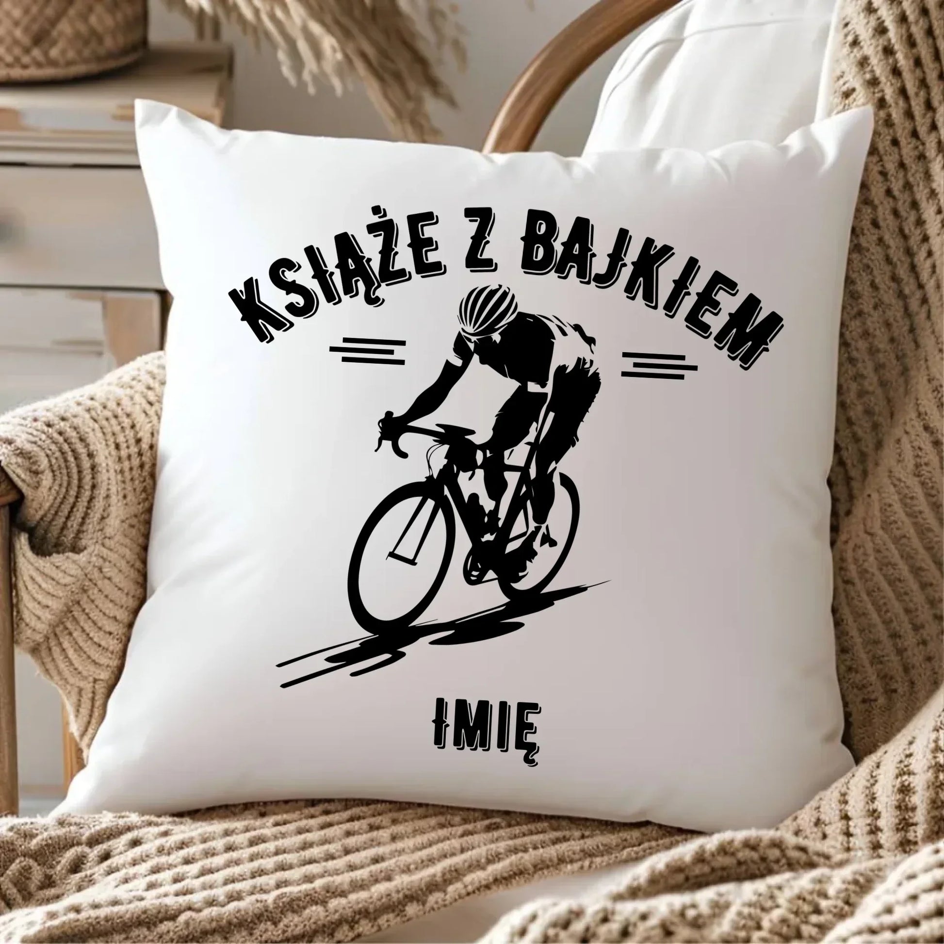 Książe z bajkiem | Poduszka dla rowerzysty HR01 - StoryCups.pl